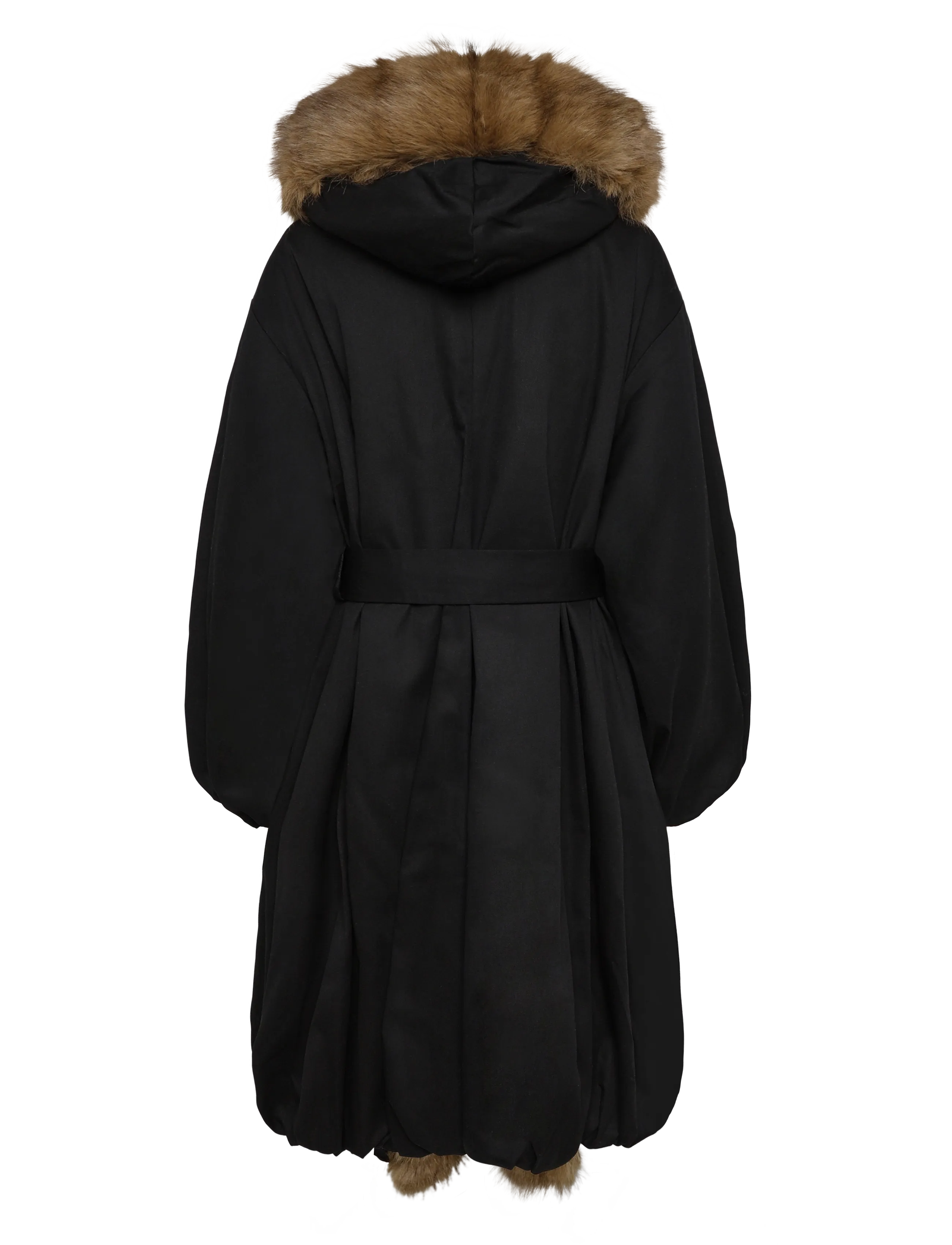 ROTATE - FAUX FUR COLLAR COAT - kunstpelz - black - 2