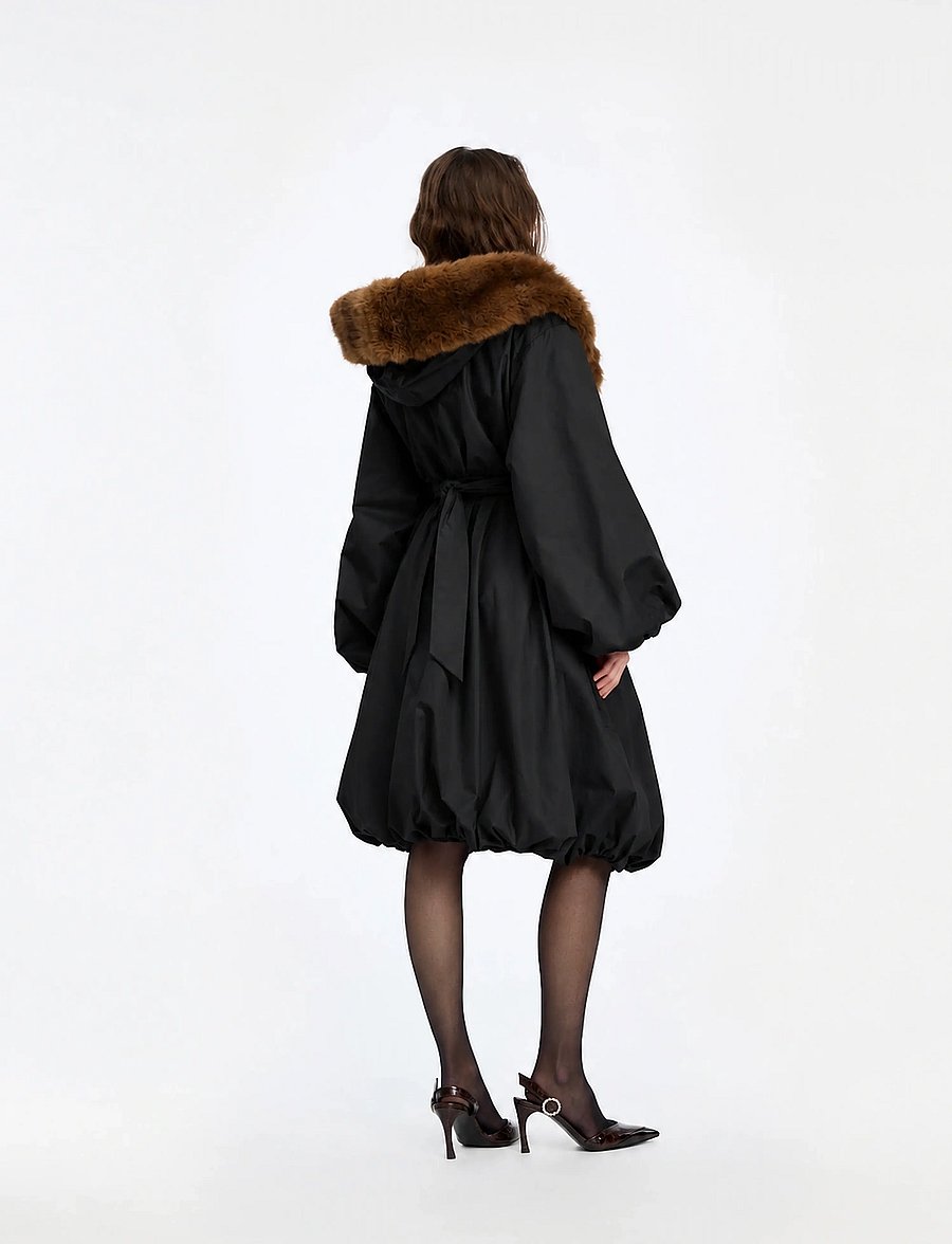 ROTATE - FAUX FUR COLLAR COAT - kunstpelz - black - 4
