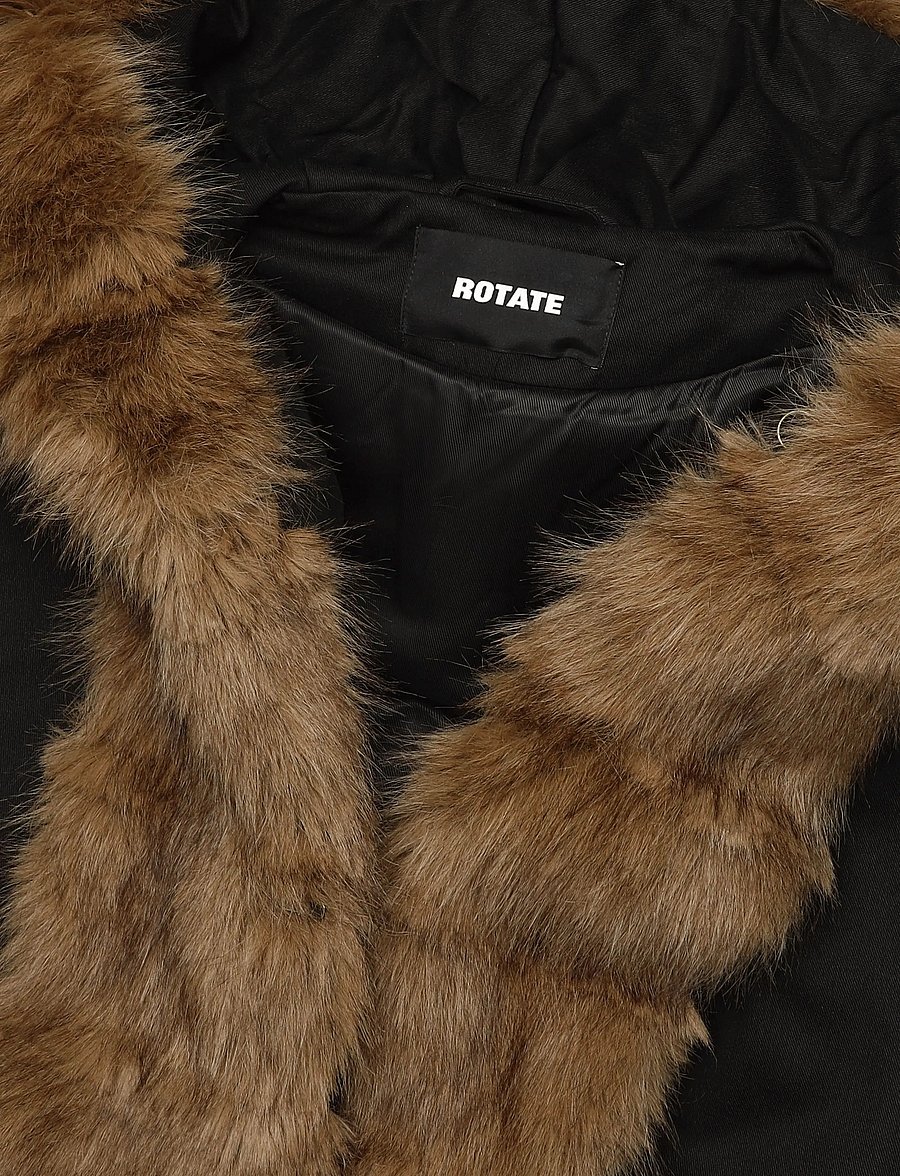 ROTATE - FAUX FUR COLLAR COAT - kunstpelz - black - 5