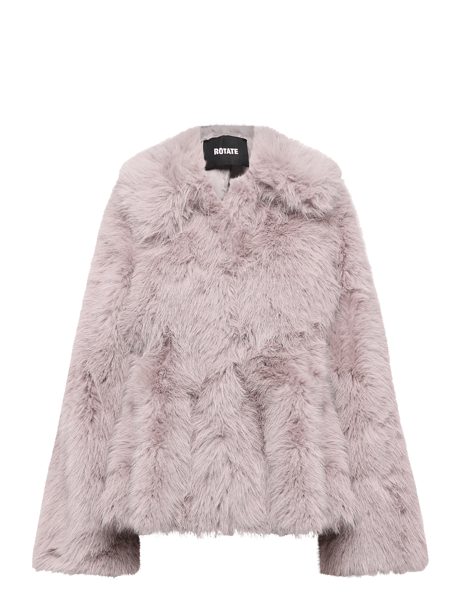 ROTATE - FAUX FUR FLARED JACKET - alloy (light gray) - 0
