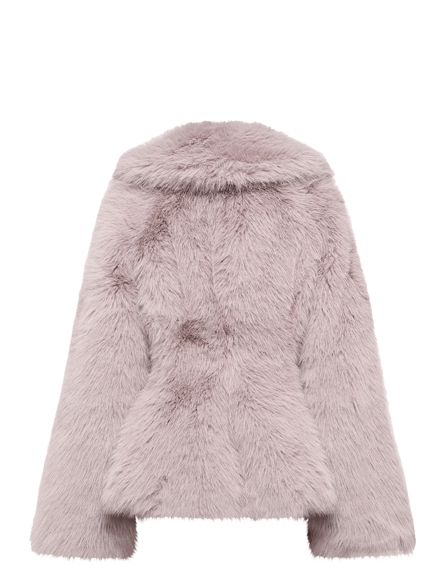 ROTATE - FAUX FUR FLARED JACKET - alloy (light gray) - 1