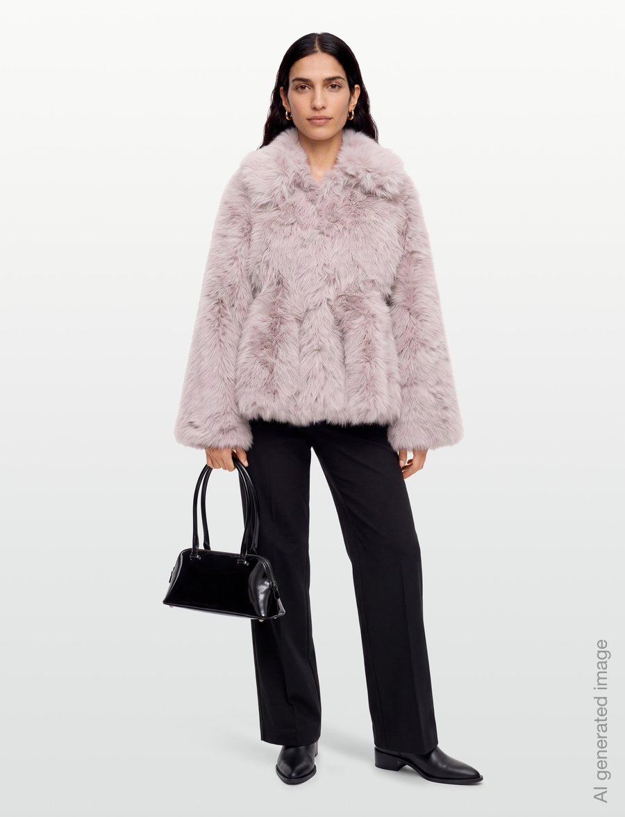 ROTATE - FAUX FUR FLARED JACKET - faux fur jakker - alloy (light gray) - 0