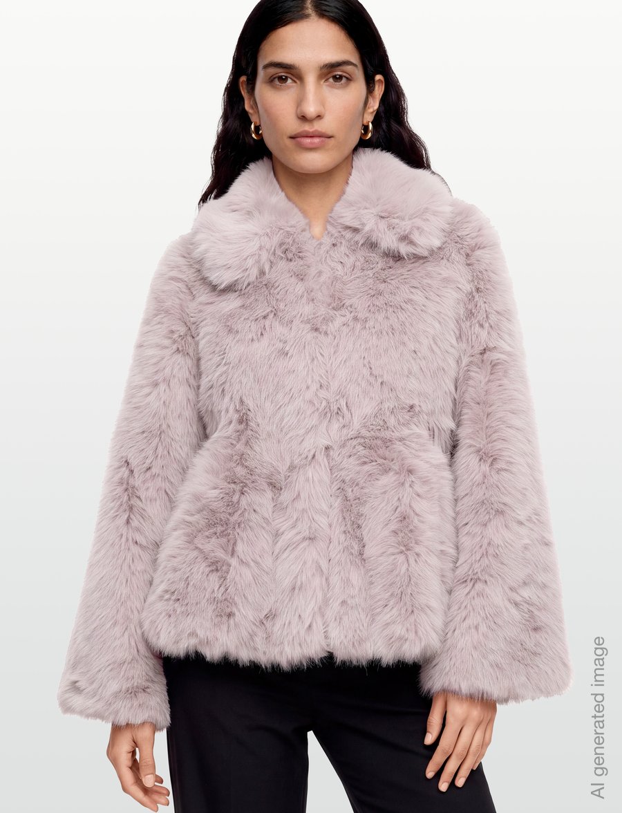ROTATE - FAUX FUR FLARED JACKET - faux fur jakker - alloy (light gray) - 3