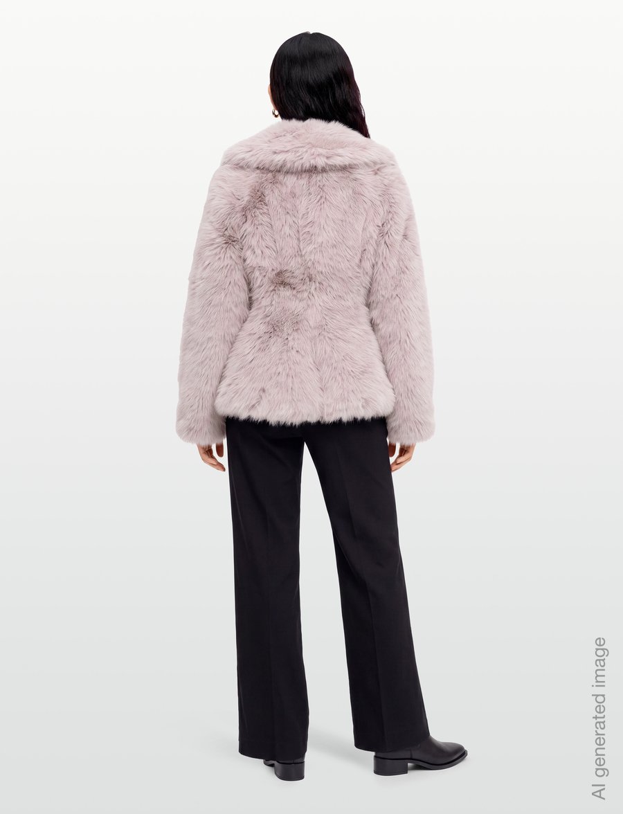 ROTATE - FAUX FUR FLARED JACKET - faux fur jakker - alloy (light gray) - 4