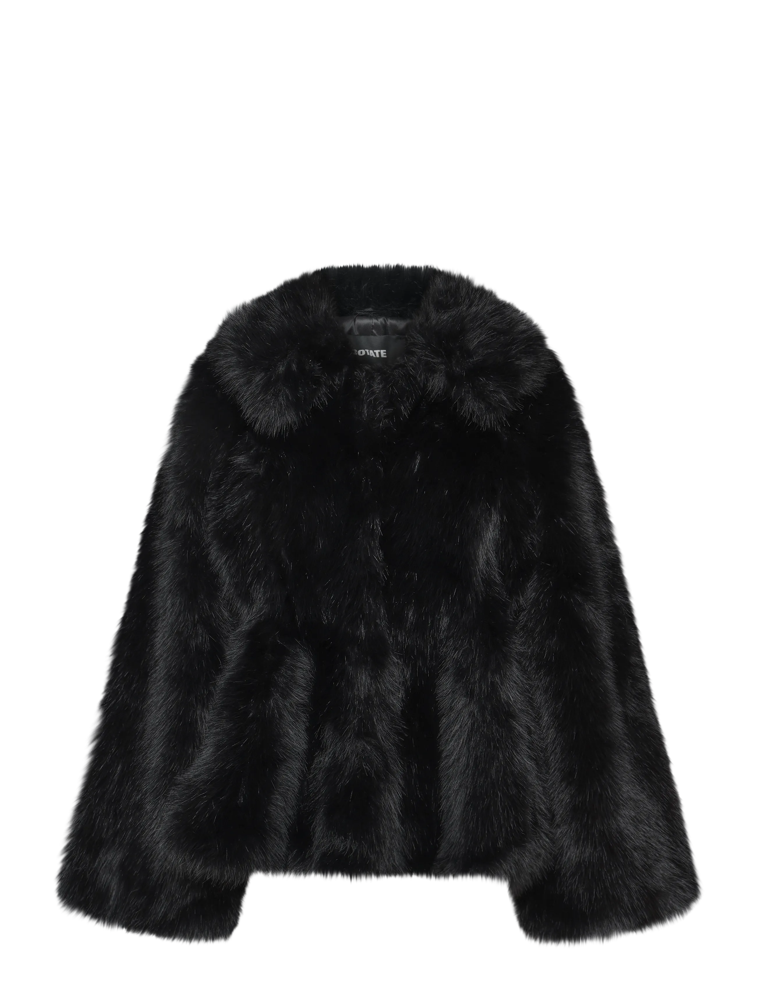 ROTATE - FAUX FUR FLARED JACKET - faux fur - black - 1