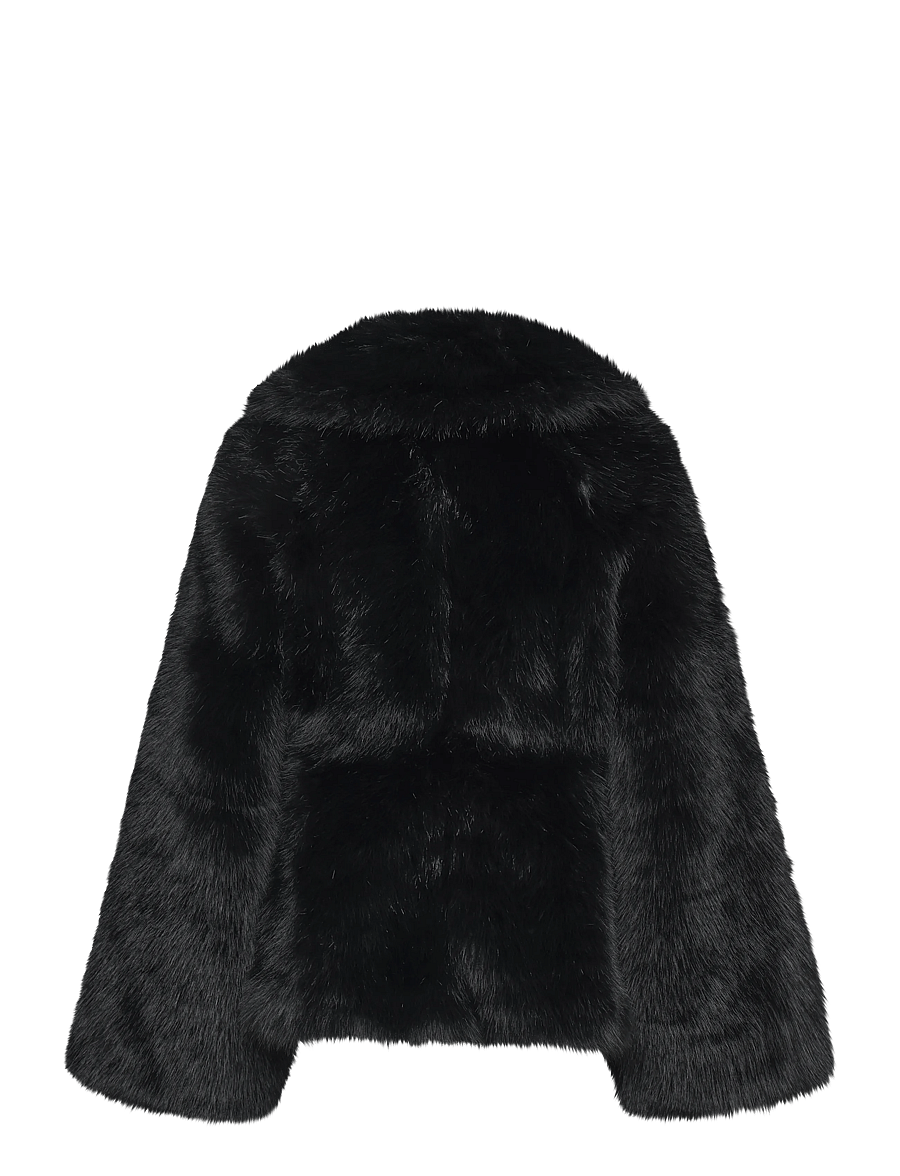 ROTATE - FAUX FUR FLARED JACKET - faux fur - black - 2
