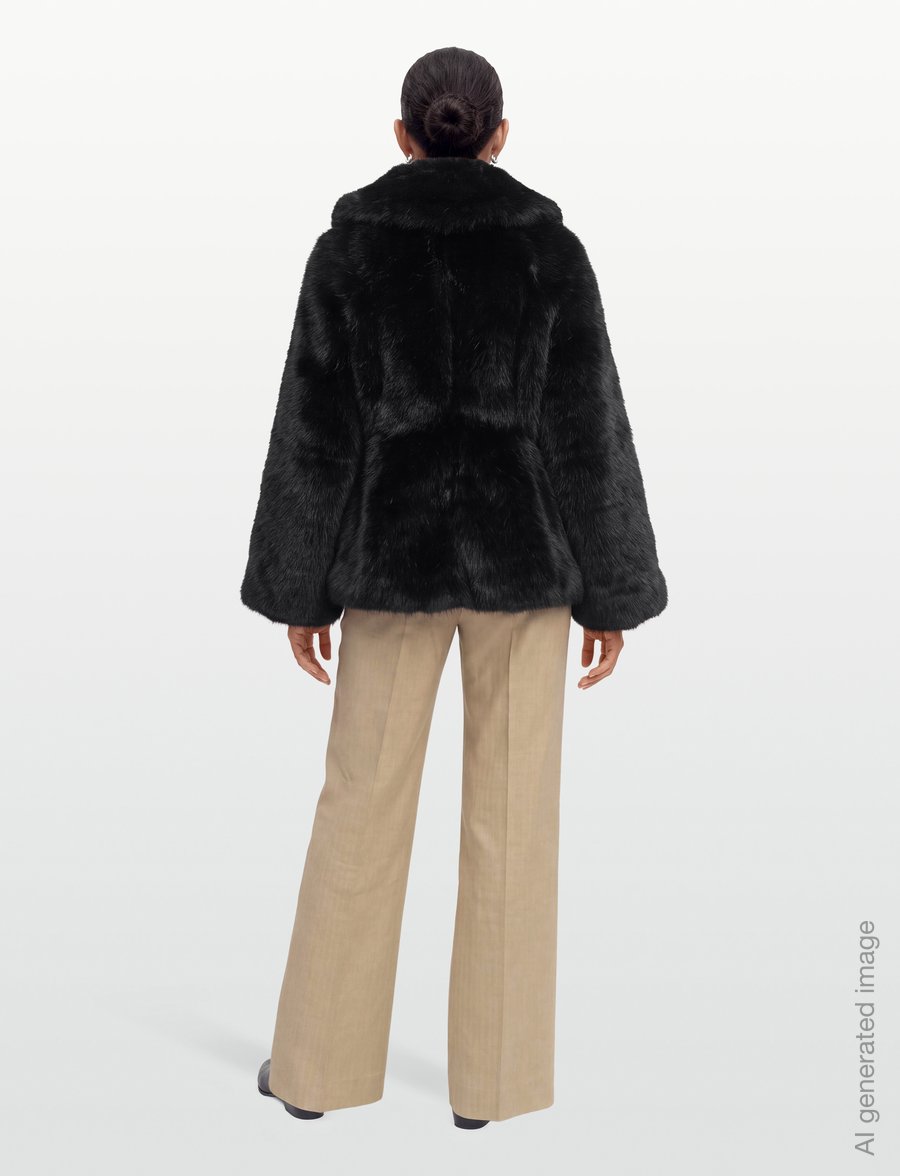 ROTATE - FAUX FUR FLARED JACKET - faux fur - black - 4