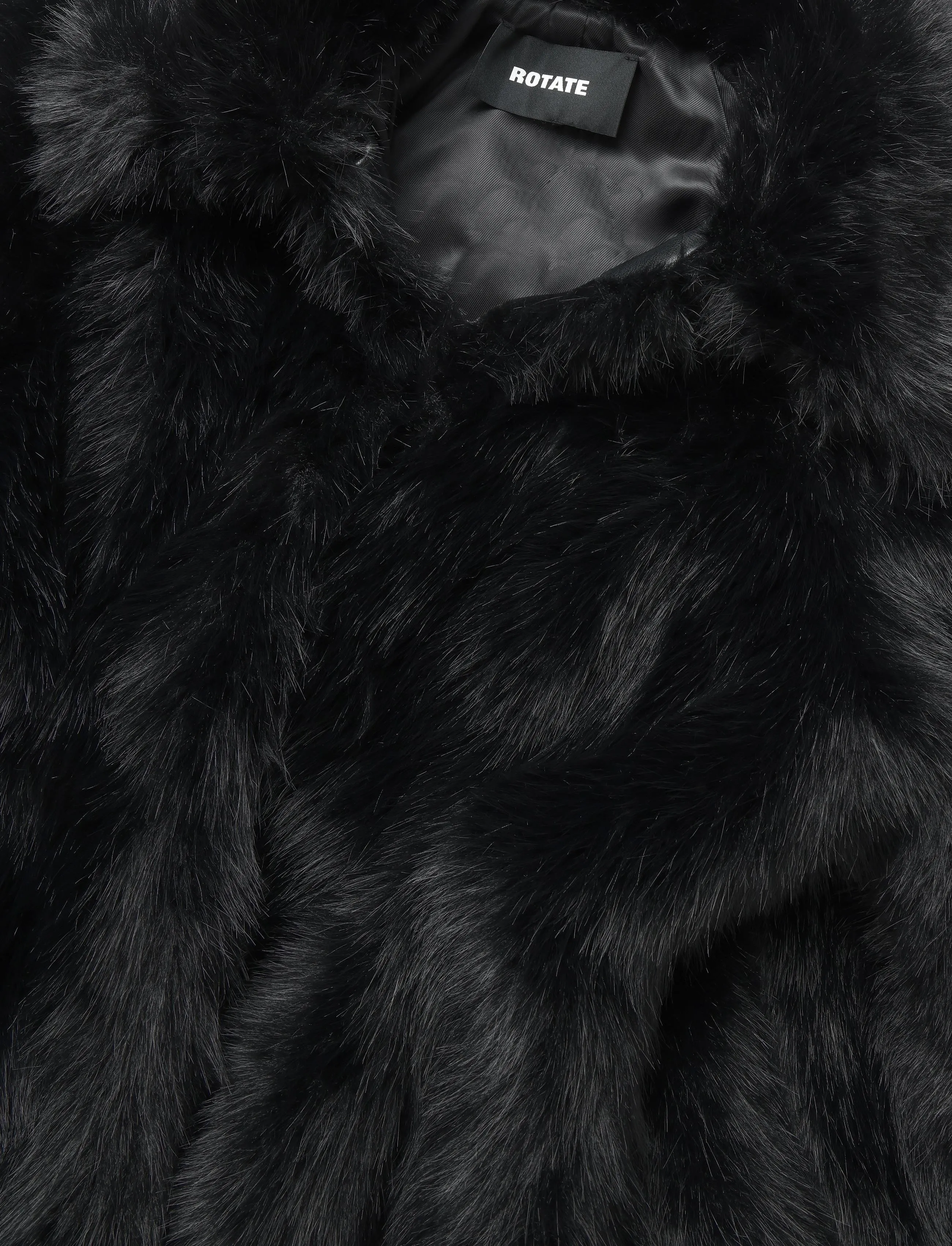 ROTATE - FAUX FUR FLARED JACKET - faux fur - black - 5