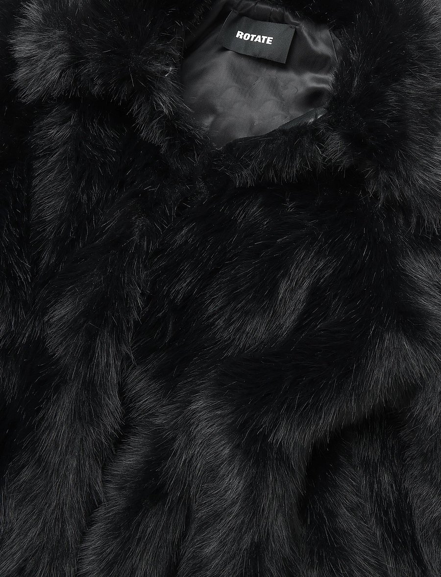 ROTATE - FAUX FUR FLARED JACKET - faux fur - black - 5