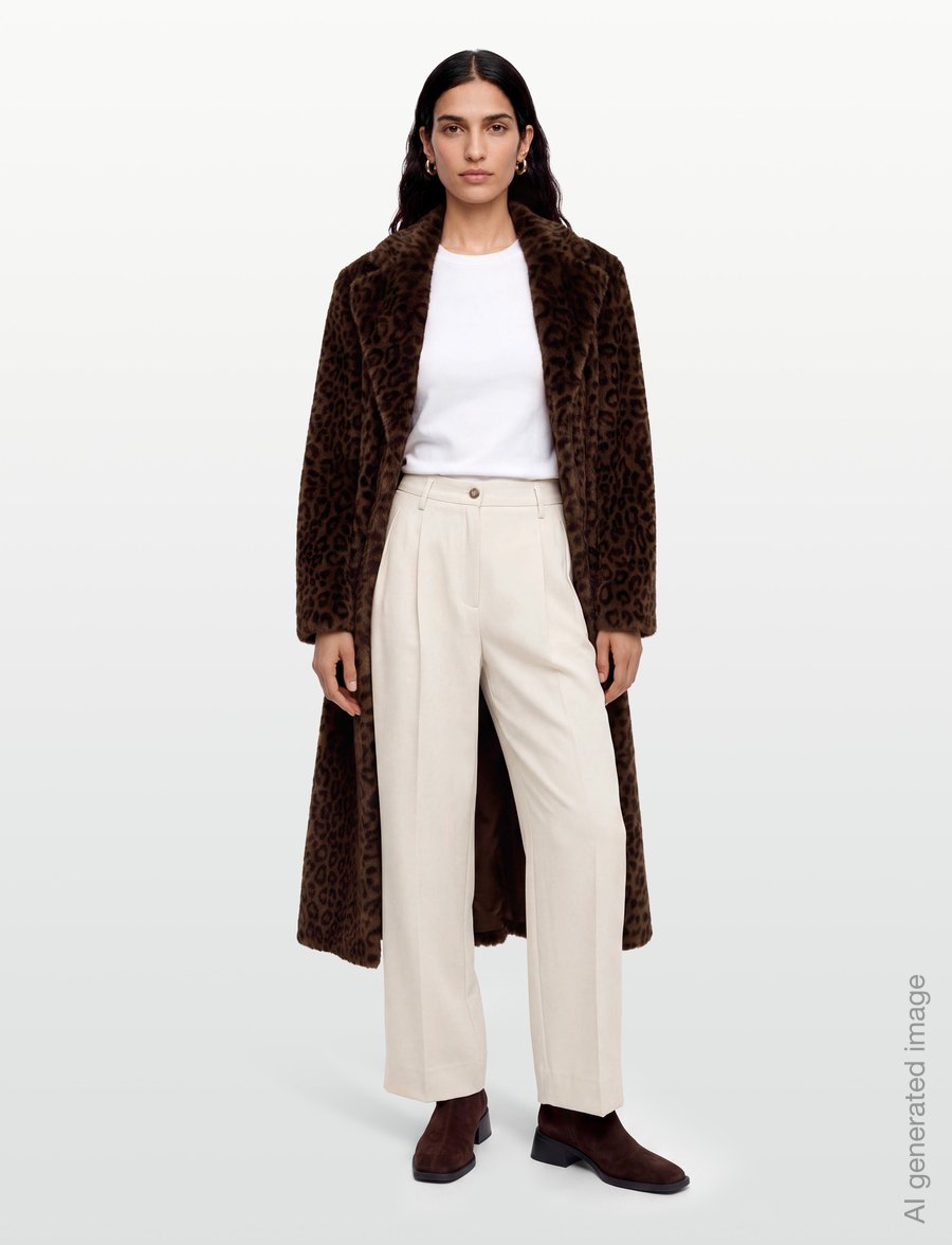 ROTATE - FAUX FUR COAT - fuskpäls - desert palm comb. - 0