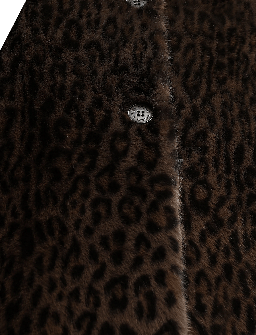 ROTATE - FAUX FUR COAT - desert palm comb. - 3