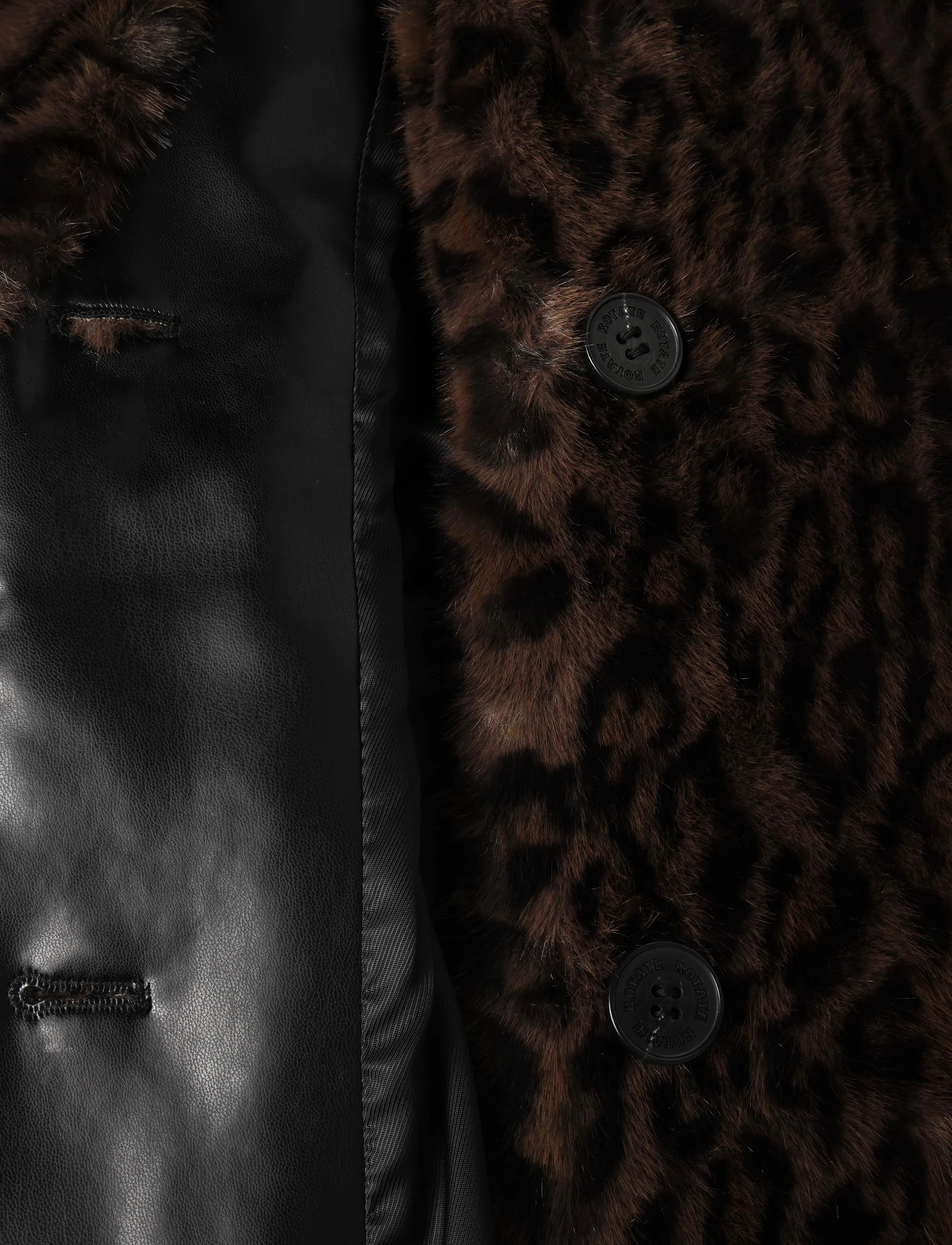 ROTATE - FAUX FUR COAT - desert palm comb. - 4