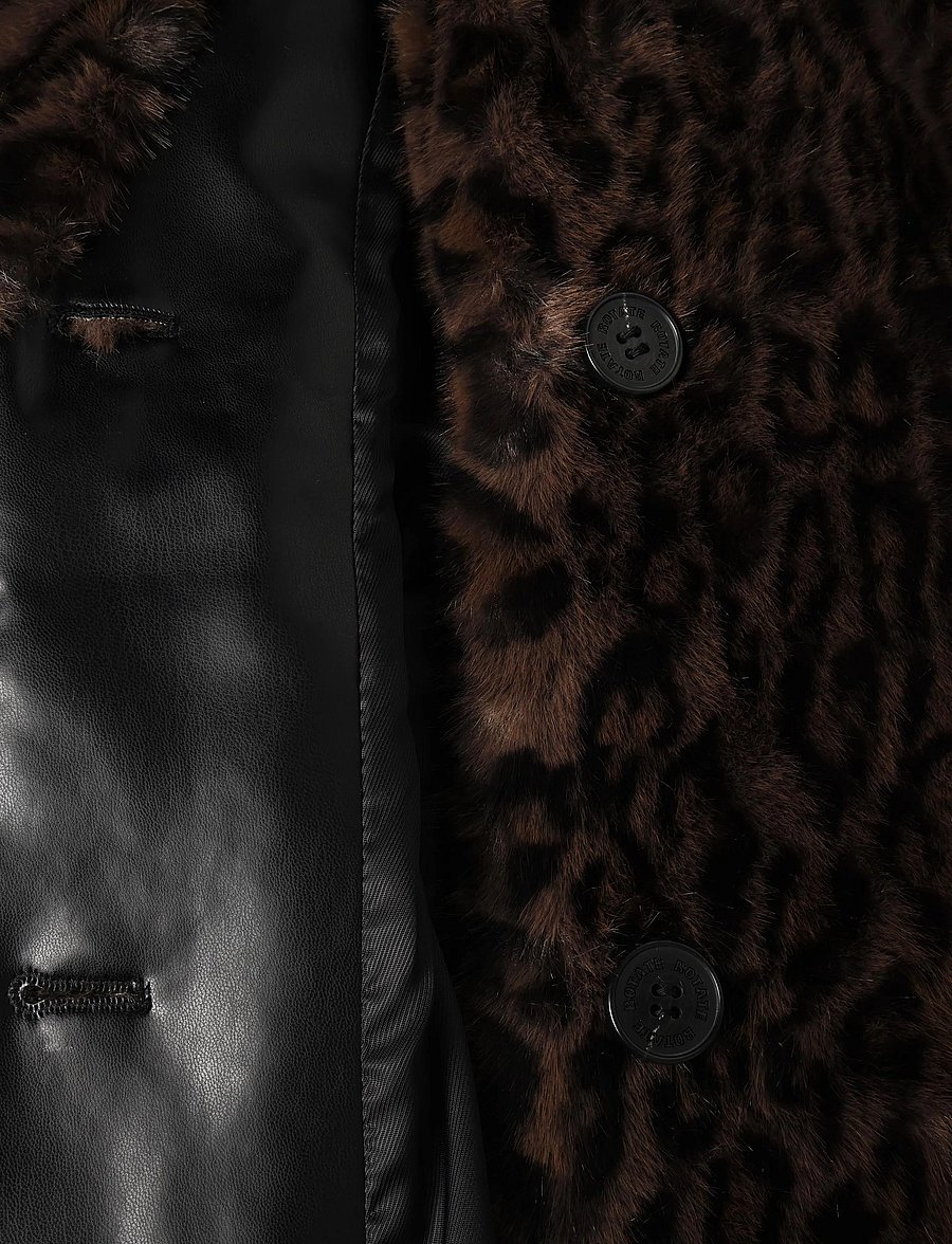 ROTATE - FAUX FUR COAT - desert palm comb. - 4