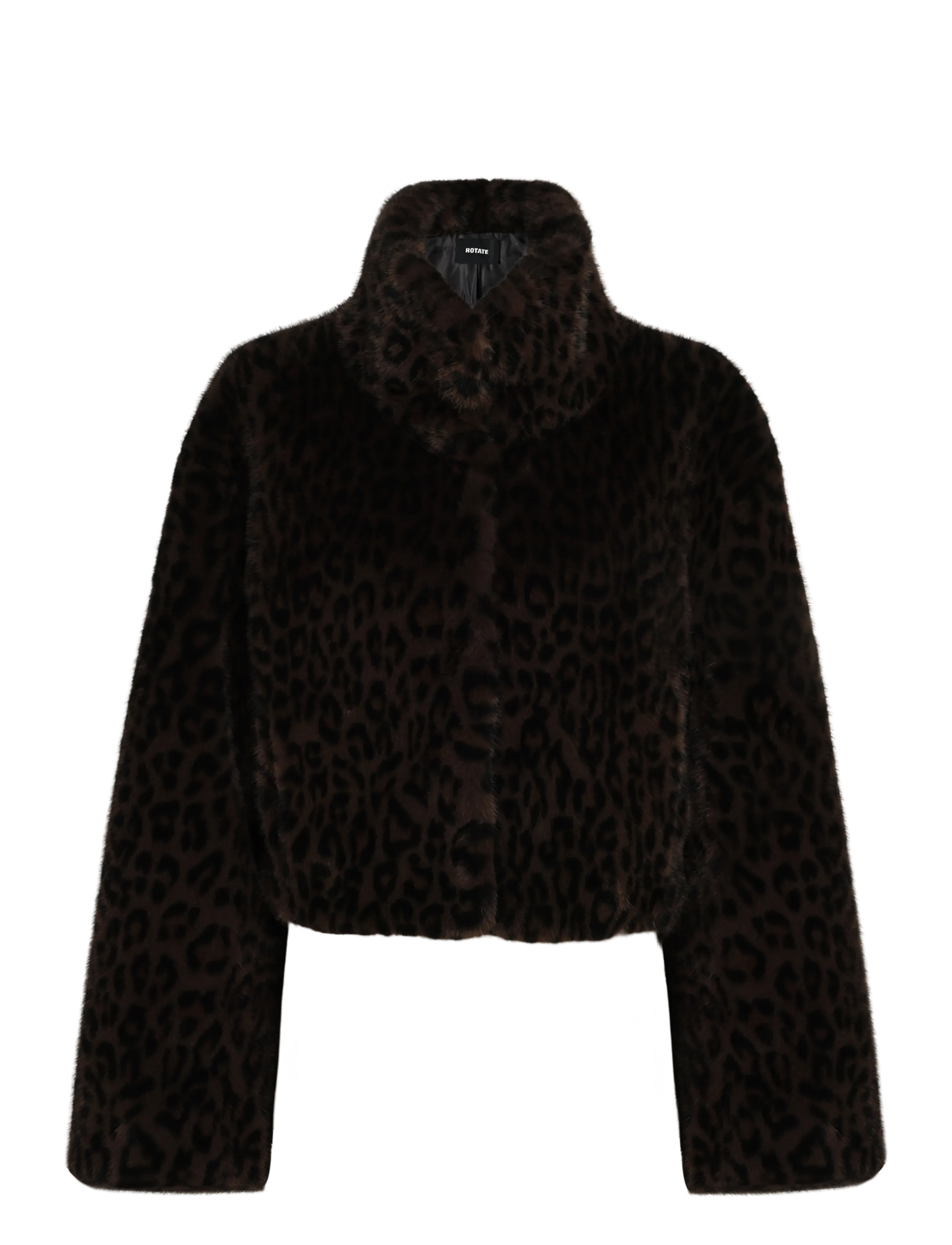 ROTATE FAUX FUR CROP JACKET - Jakker & Frakker - DESERT PALM COMB. / brown