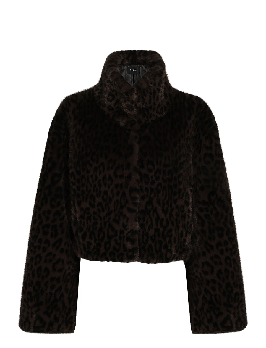 ROTATE - FAUX FUR CROP JACKET - desert palm comb. - 0