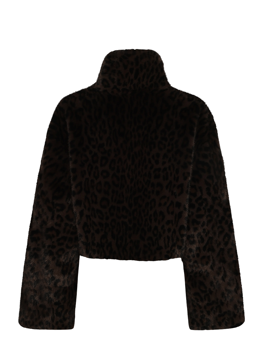 ROTATE - FAUX FUR CROP JACKET - desert palm comb. - 1