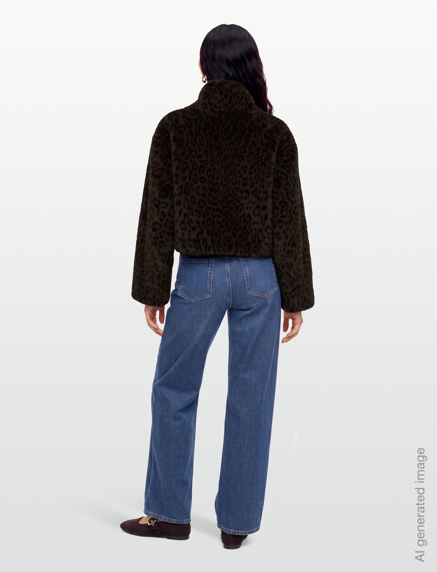 ROTATE - FAUX FUR CROP JACKET - faux fur jakker - desert palm comb. - 4