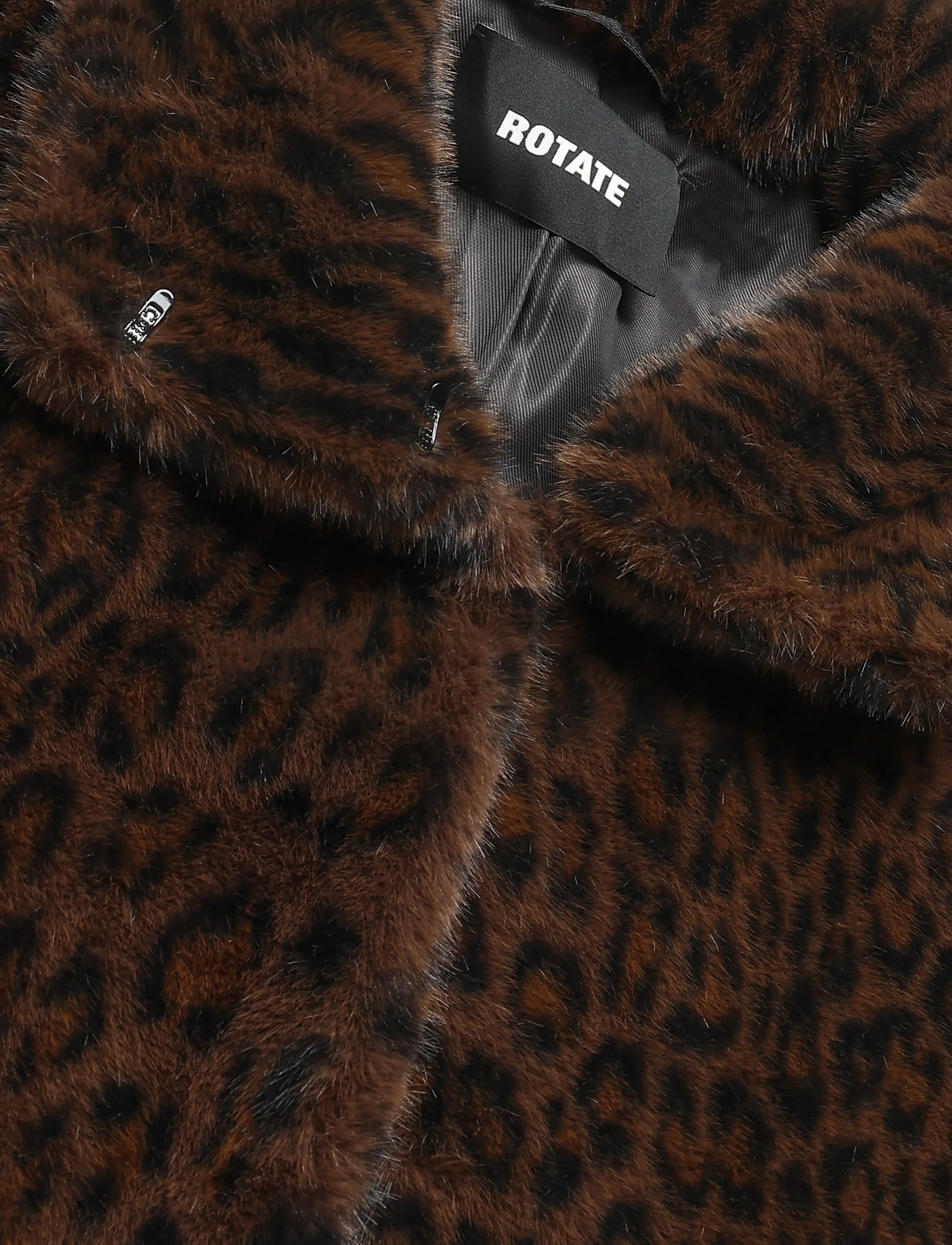 ROTATE - FAUX FUR CROP JACKET - desert palm comb. - 2