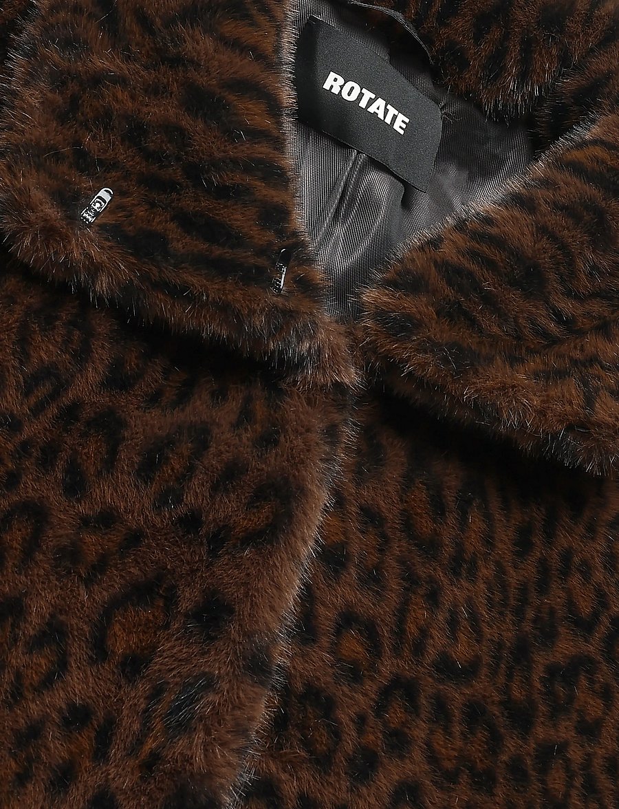 ROTATE - FAUX FUR CROP JACKET - desert palm comb. - 2