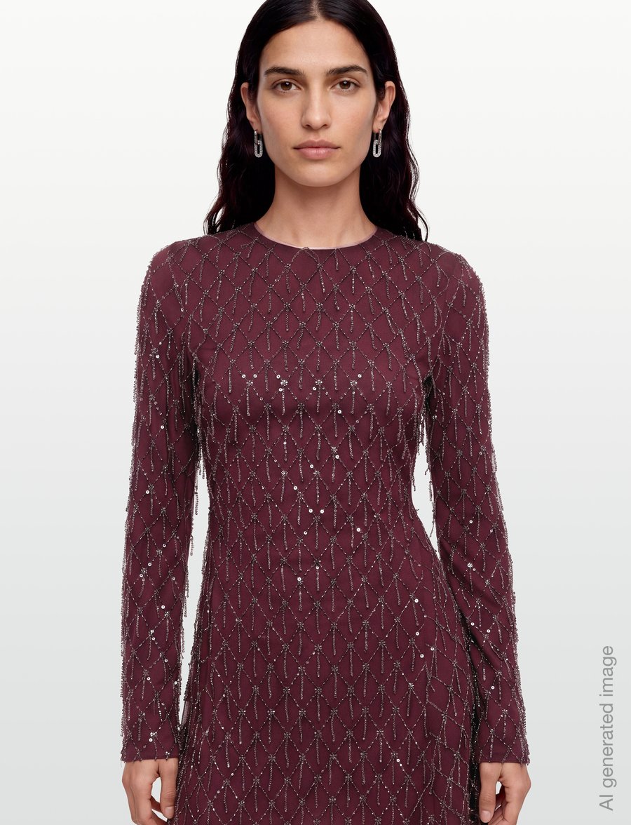 ROTATE - SEQUINS MINI FLARED DRESS - sequin dresses - winetasting - 3