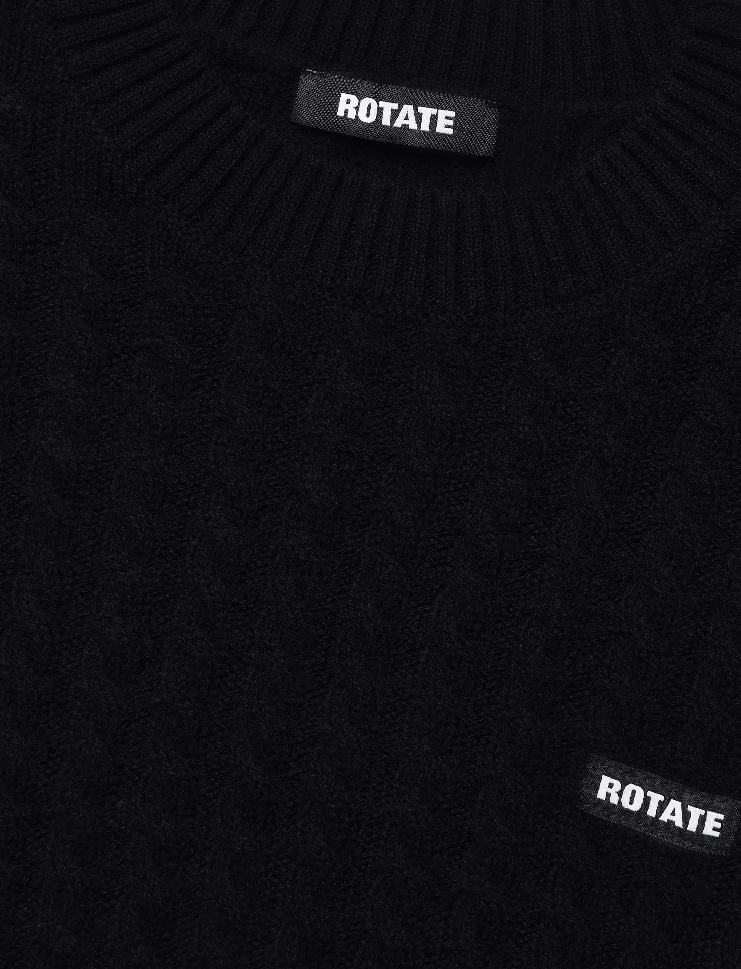 ROTATE - CABLE CREWNECK SWEATER - pullover - black - 5