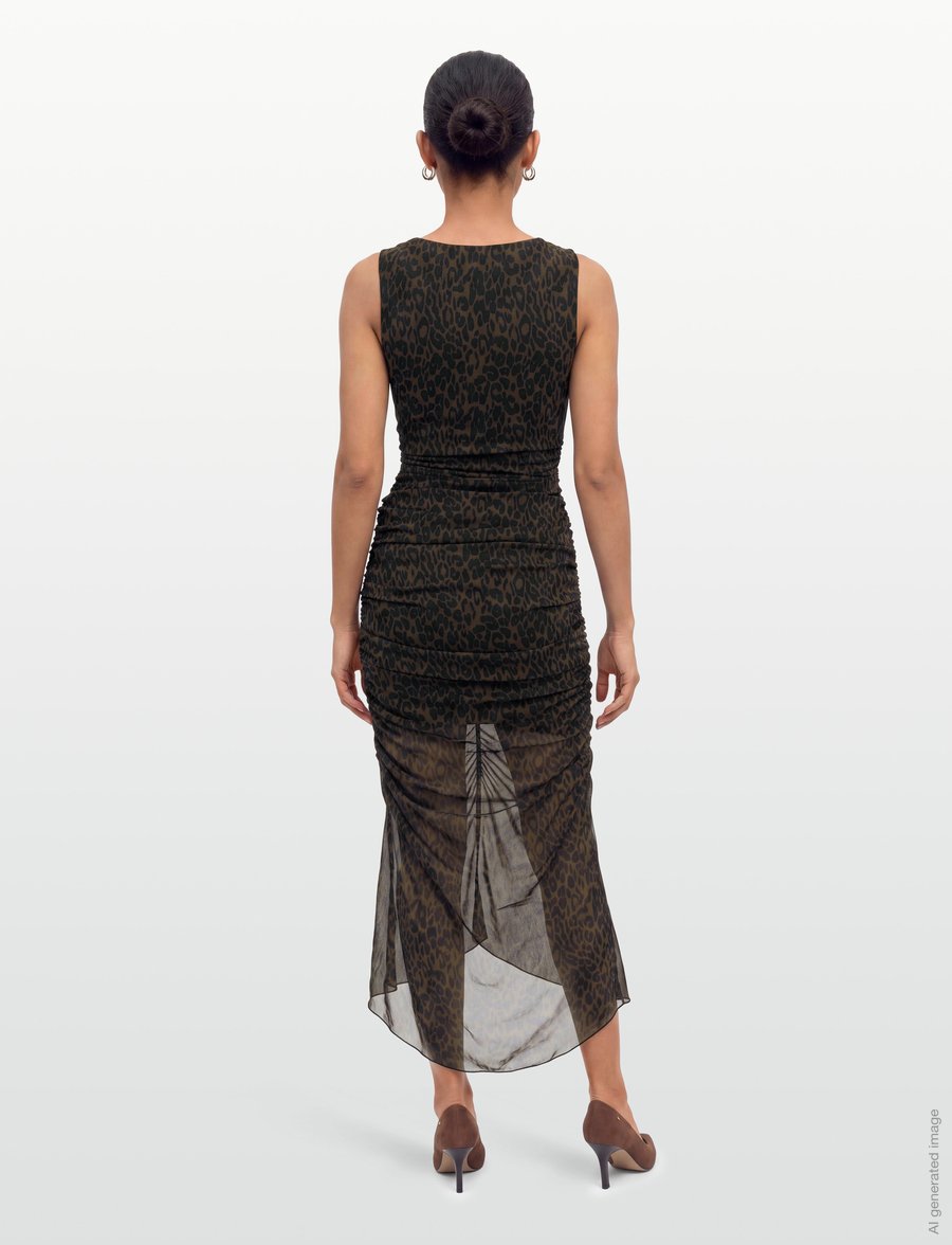 ROTATE - RUCHED MIDI DRESS - molÉ comb. - 4