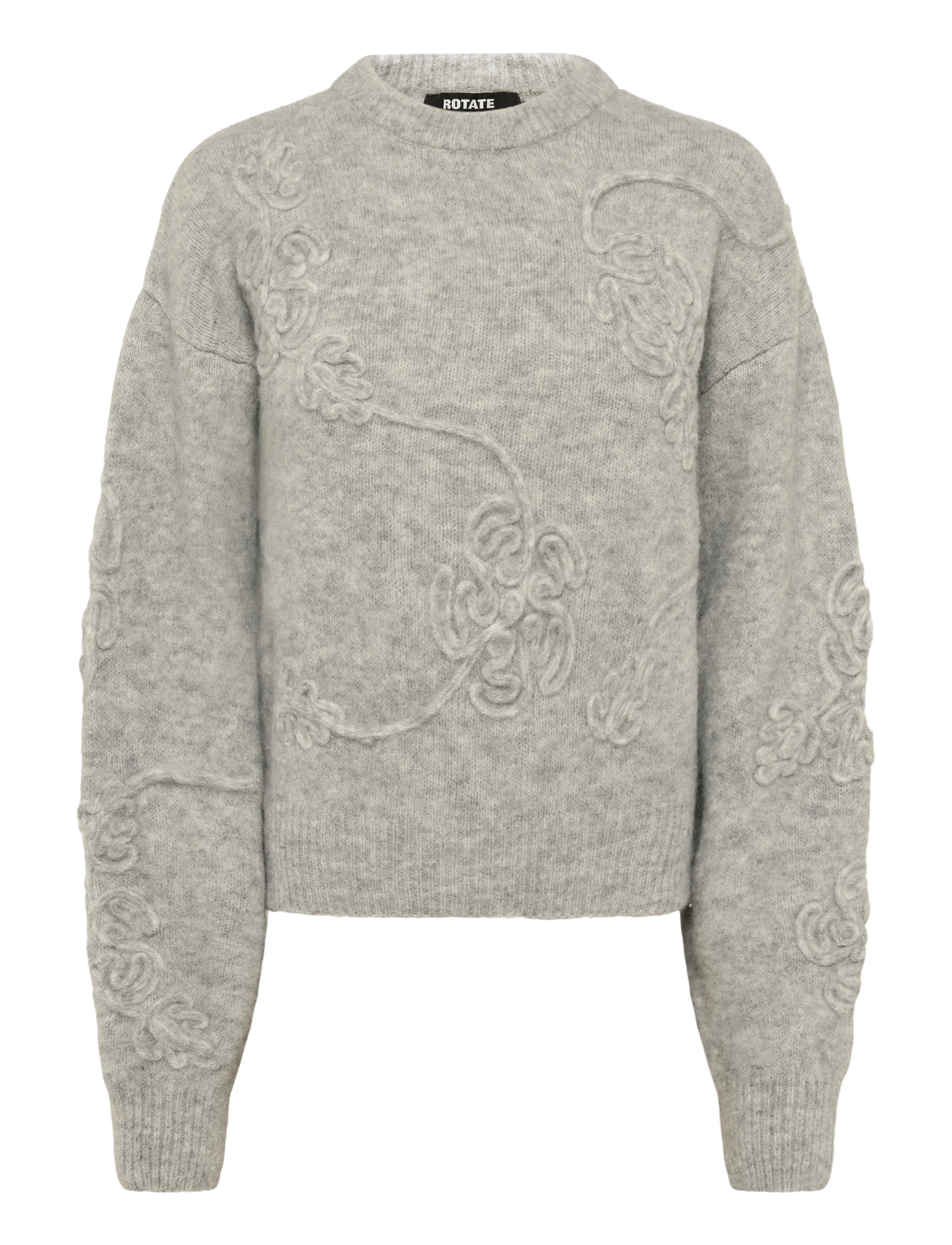 ROTATE 3D FLOWER KNIT - Striktrøjer - LIGHT GREY MELANGE / grey
