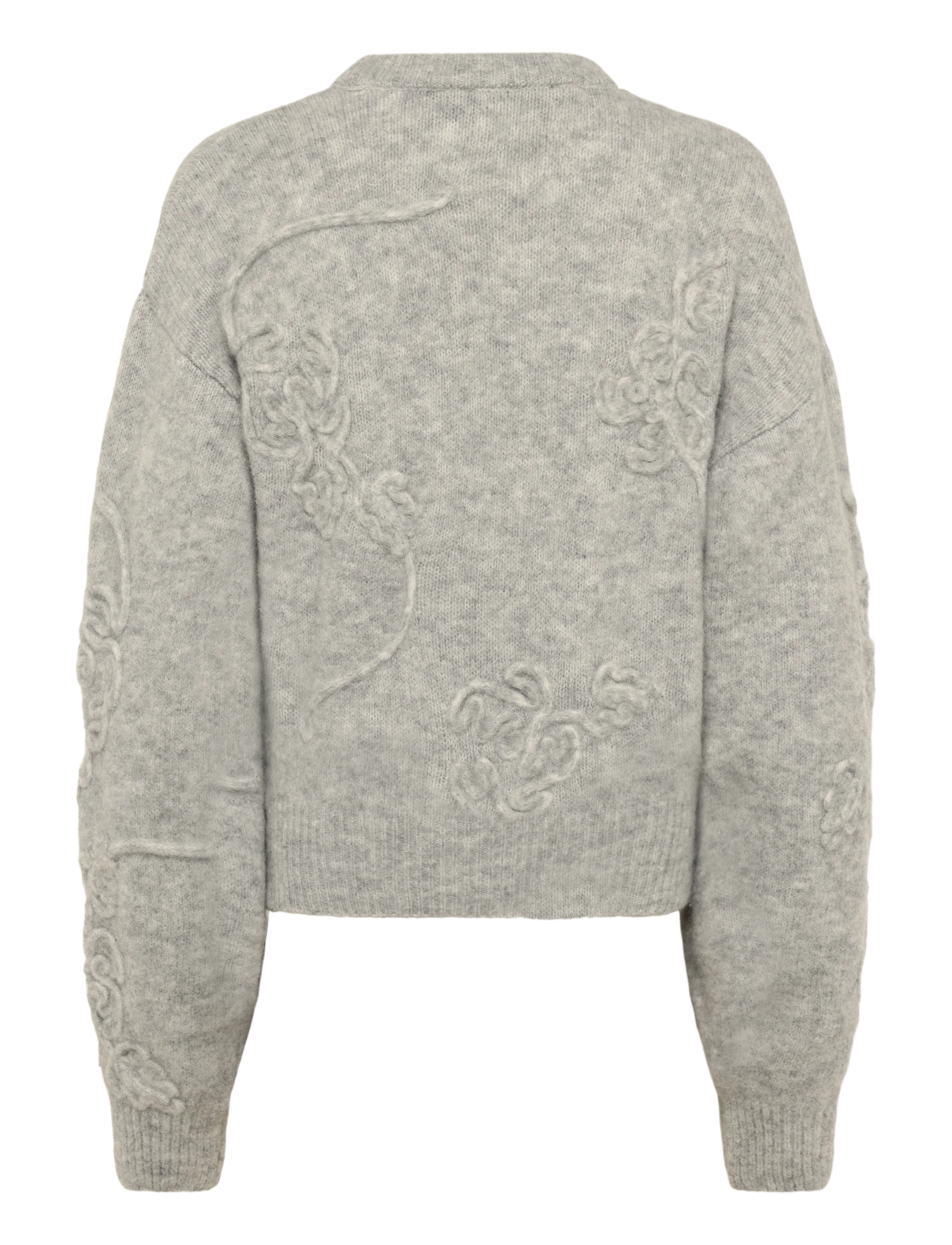 ROTATE - 3D FLOWER KNIT - light grey melange - 1