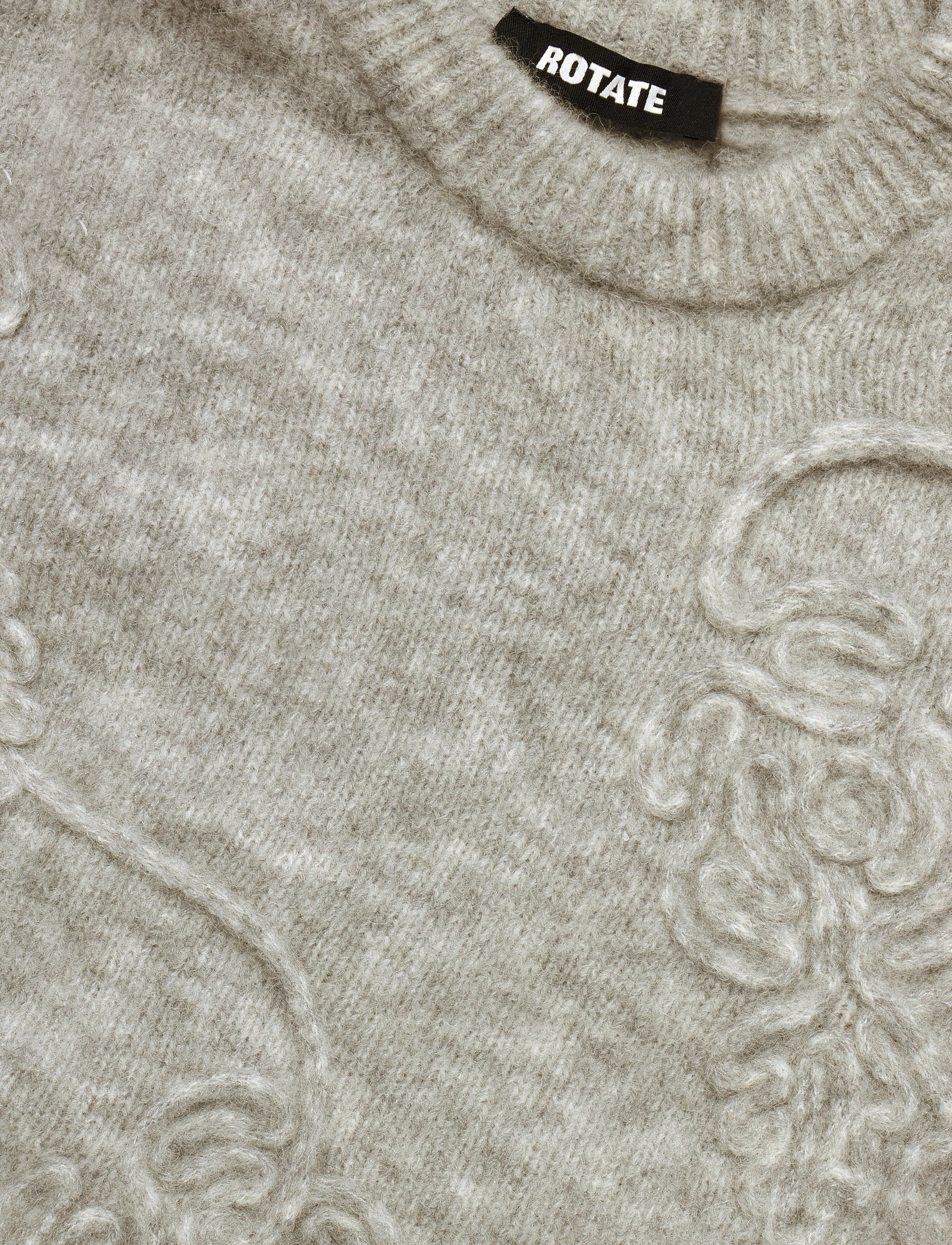 ROTATE - 3D FLOWER KNIT - light grey melange - 2