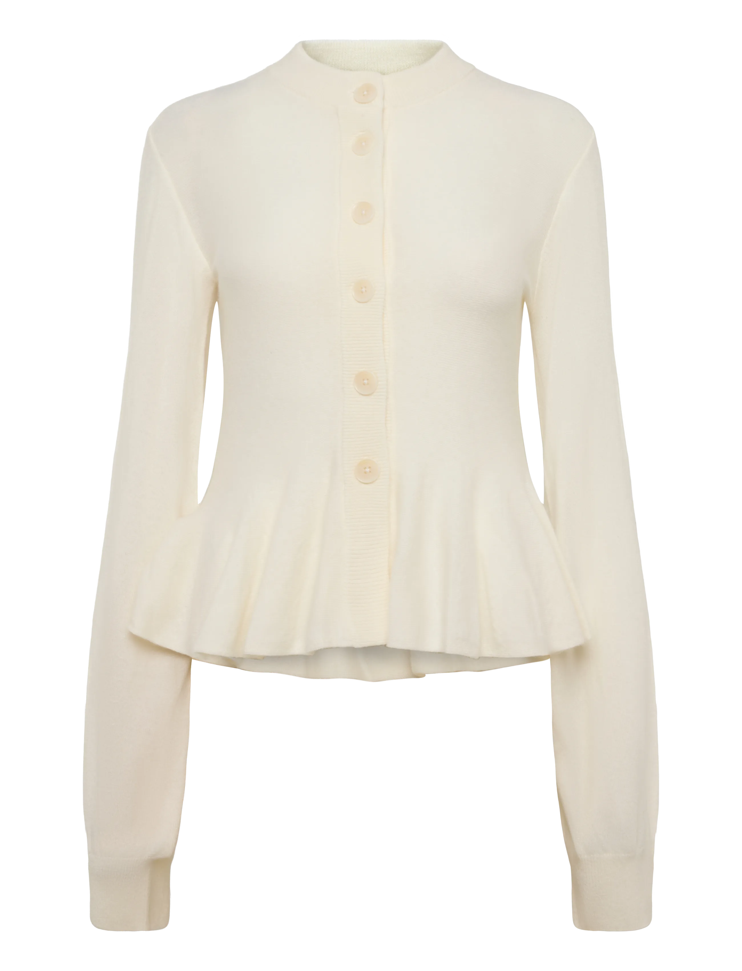 ROTATE SCULPTURED KNIT CARDIGAN - Cardigans - EGRET / cream