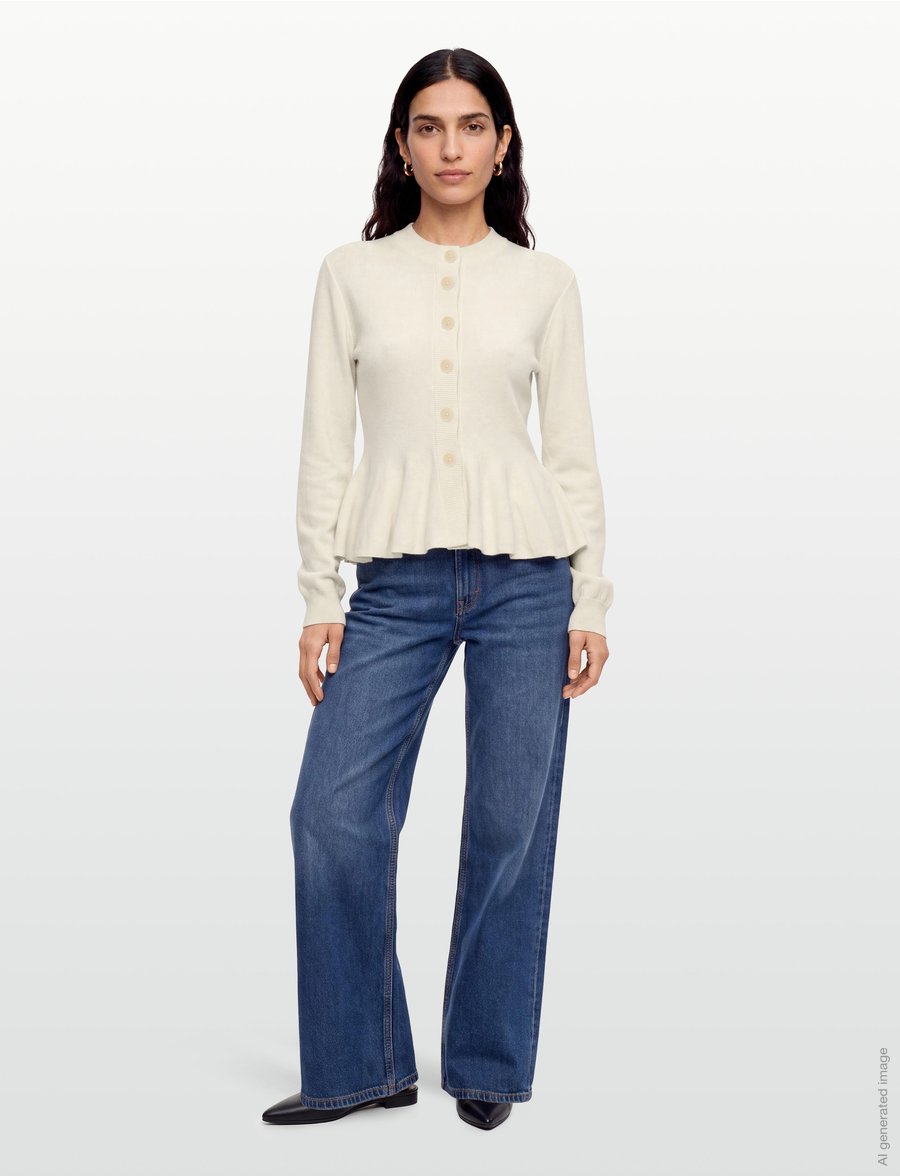 ROTATE - SCULPTURED KNIT CARDIGAN - cardigans - egret - 0