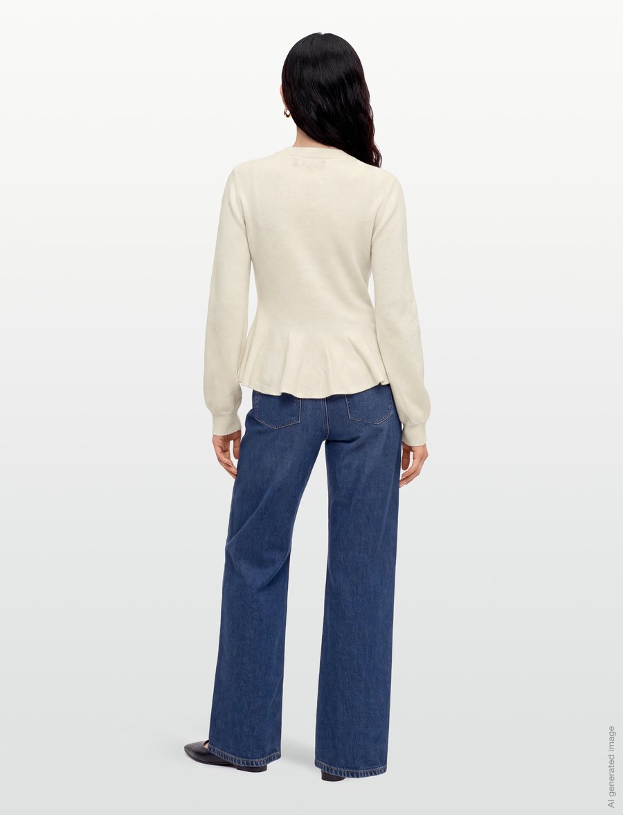 ROTATE - SCULPTURED KNIT CARDIGAN - cardigans - egret - 4
