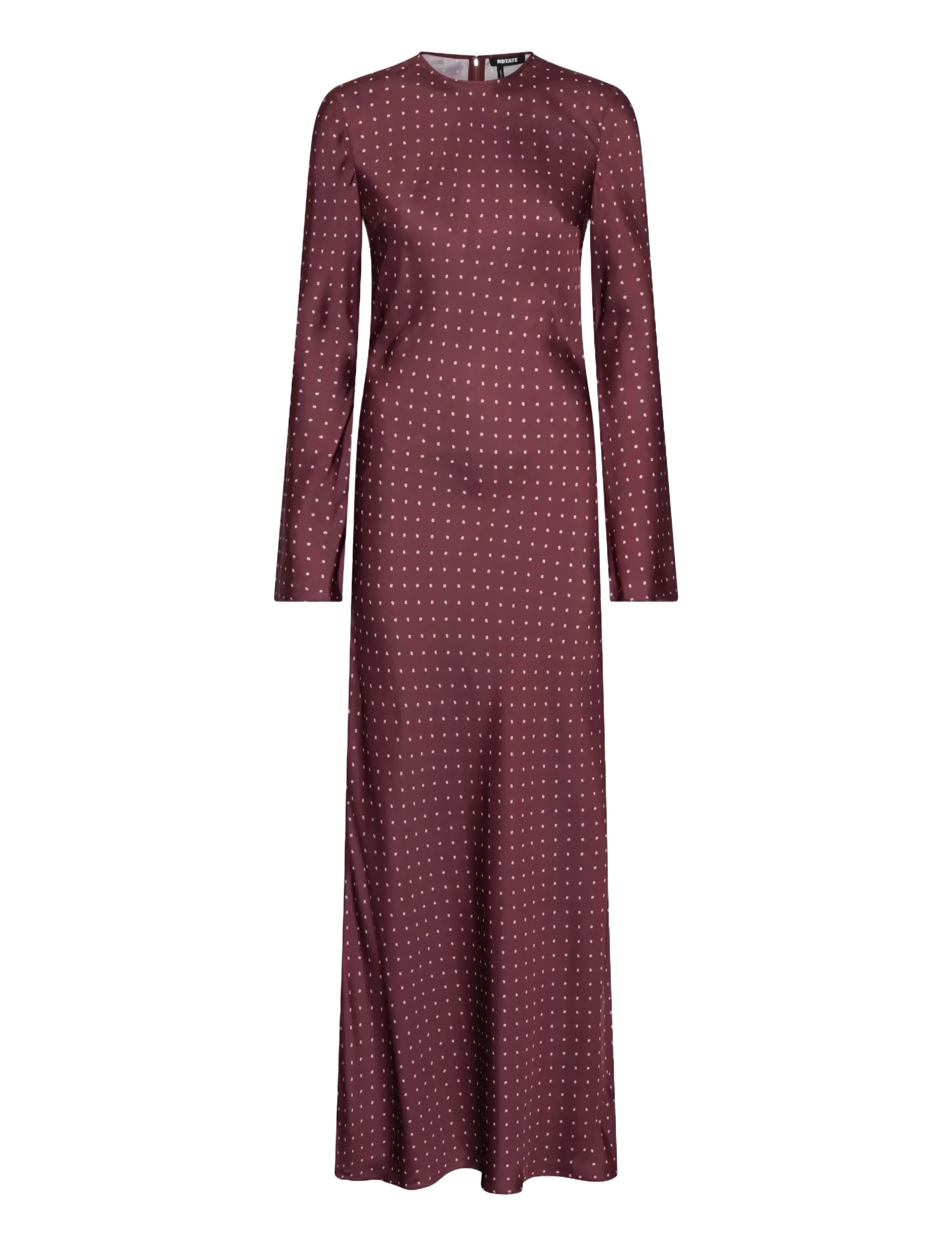 ROTATE DOT SATIN MAXI DRESS - Clothing - WINETASTING COMB. / burgundy