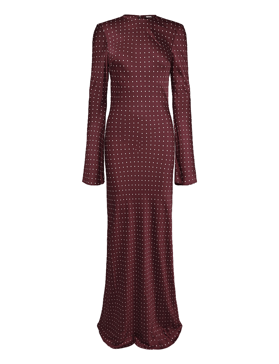 ROTATE - DOT SATIN MAXI DRESS - maksikleidid - winetasting comb. - 0
