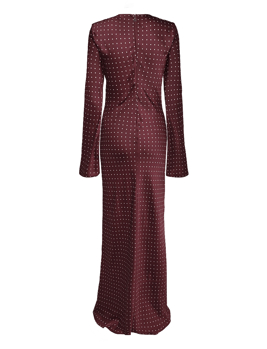 ROTATE - DOT SATIN MAXI DRESS - maksikleidid - winetasting comb. - 1