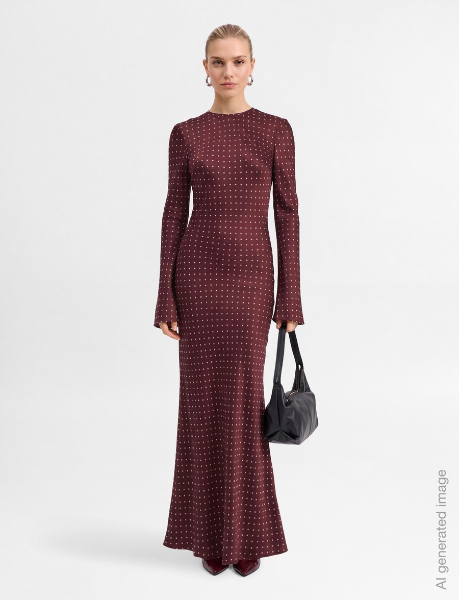 ROTATE - DOT SATIN MAXI DRESS - maxikleider - winetasting comb. - 0