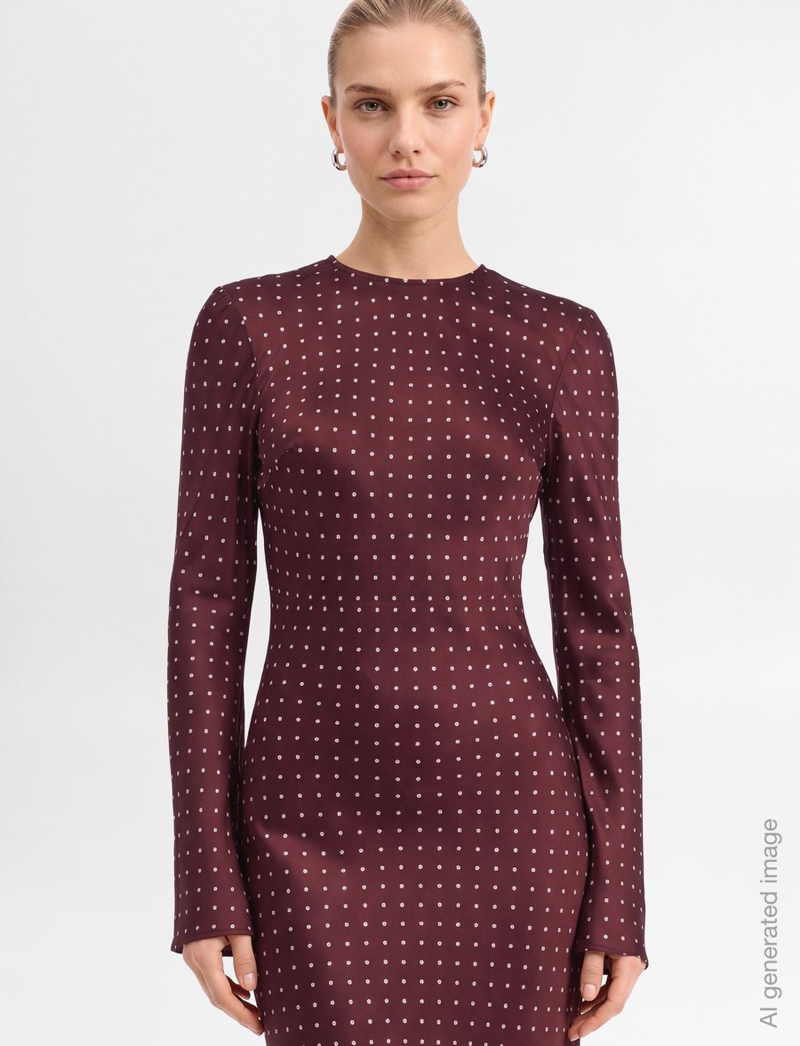 ROTATE - DOT SATIN MAXI DRESS - maxikleider - winetasting comb. - 3