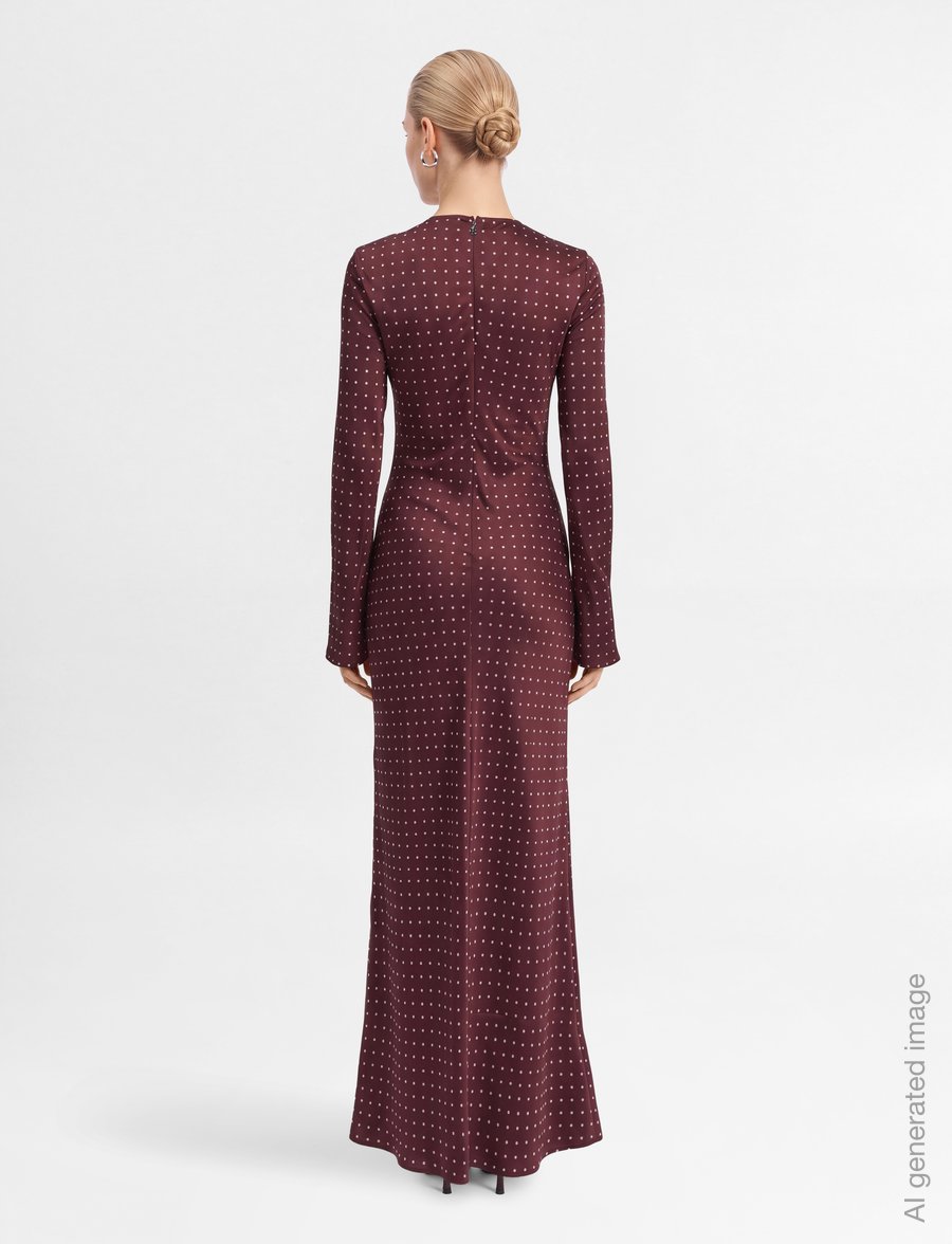 ROTATE - DOT SATIN MAXI DRESS - maxikleider - winetasting comb. - 4