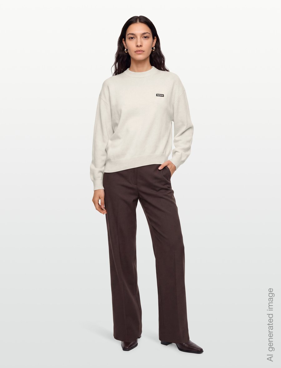 ROTATE - OVERSIZED KNIT PULLOVER - striktrøjer - egret - 0