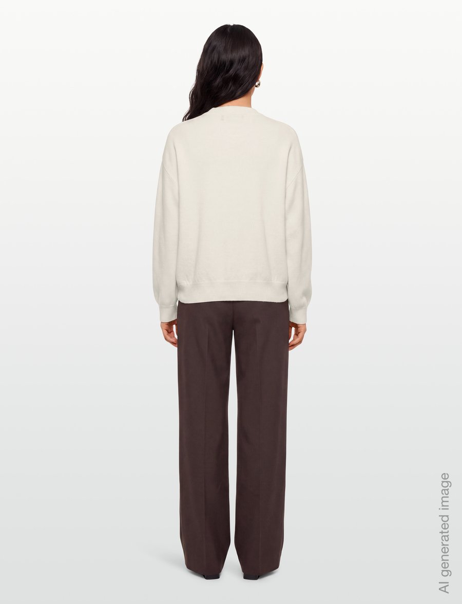 ROTATE - OVERSIZED KNIT PULLOVER - striktrøjer - egret - 4