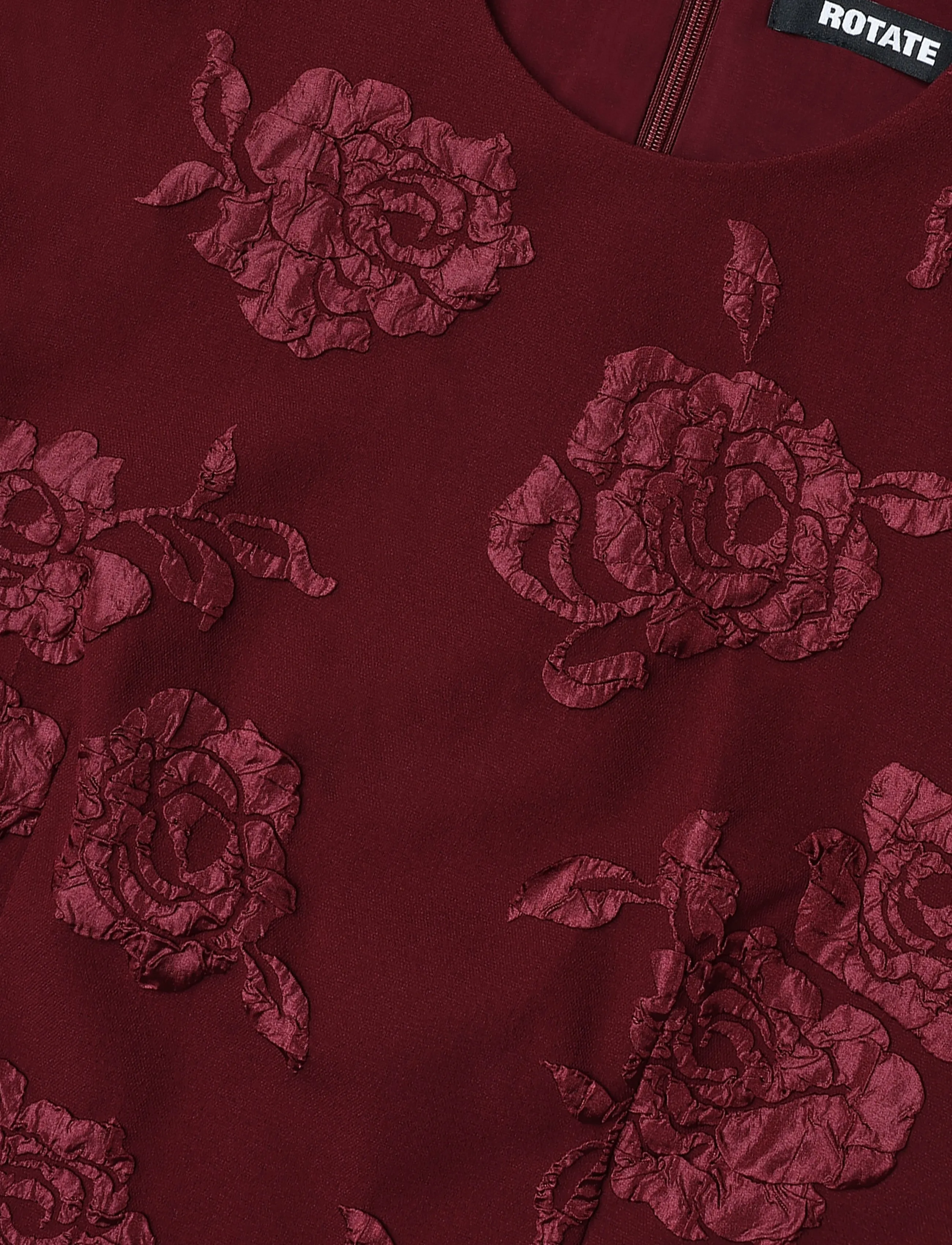 ROTATE - JACQUARD MIDI PUFFY DRESS - zinfandel - 5
