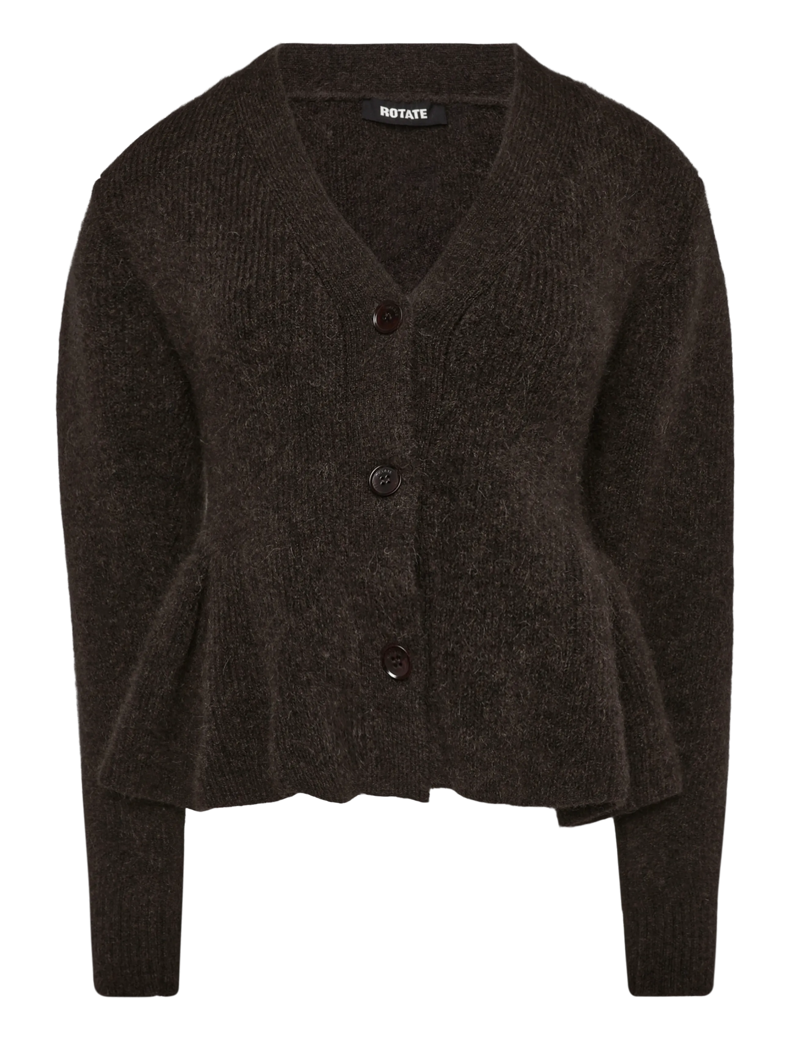 ROTATE KNIT PEPLUM CARDIGAN - Riided - MOLÉ / brown