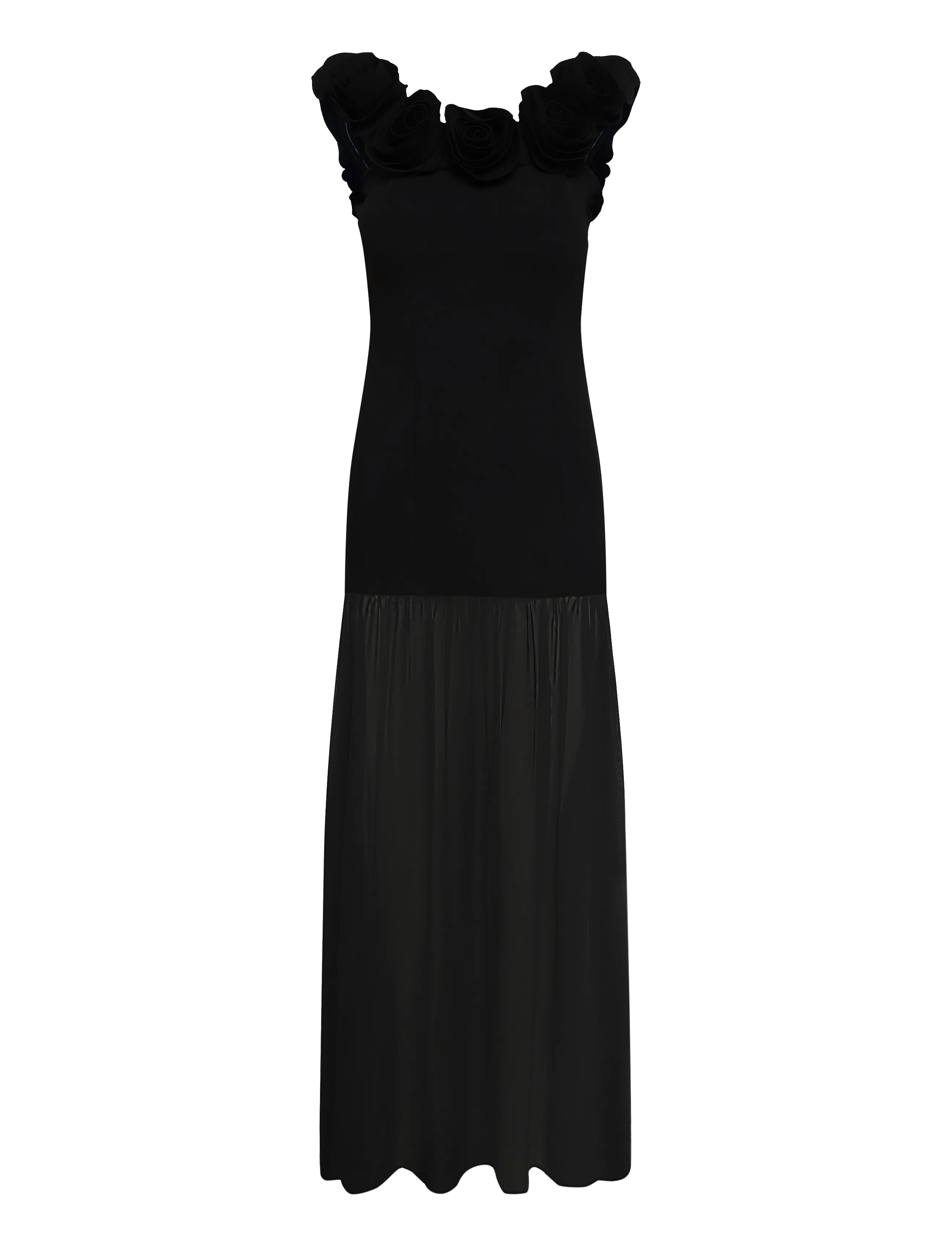 ROTATE - CREPE MAXI FLOWER DRESS - black - 1