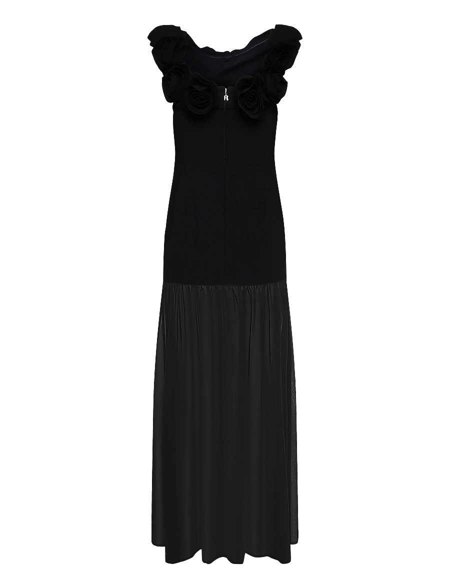 ROTATE - CREPE MAXI FLOWER DRESS - black - 2