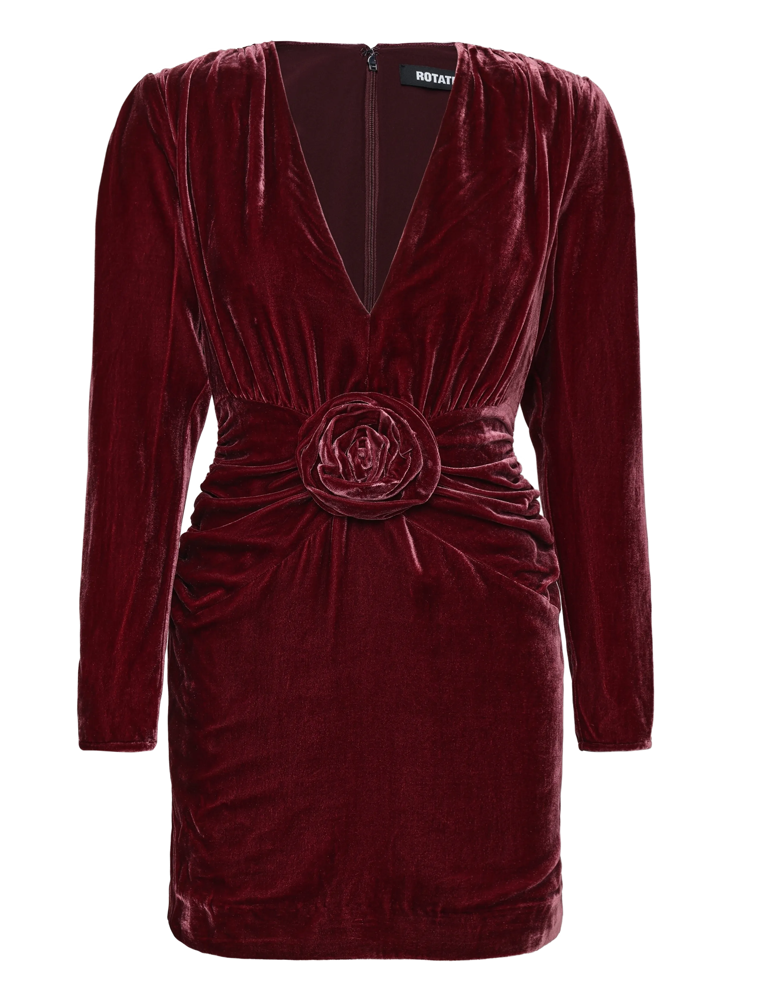 ROTATE SILK VELVET MINI DRESS - Kleidid - ZINFANDEL / burgundy