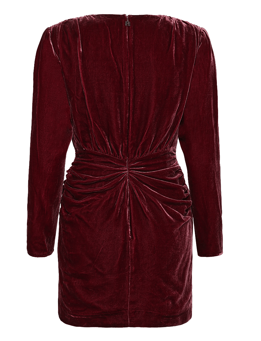 ROTATE - SILK VELVET MINI DRESS - zinfandel - 1
