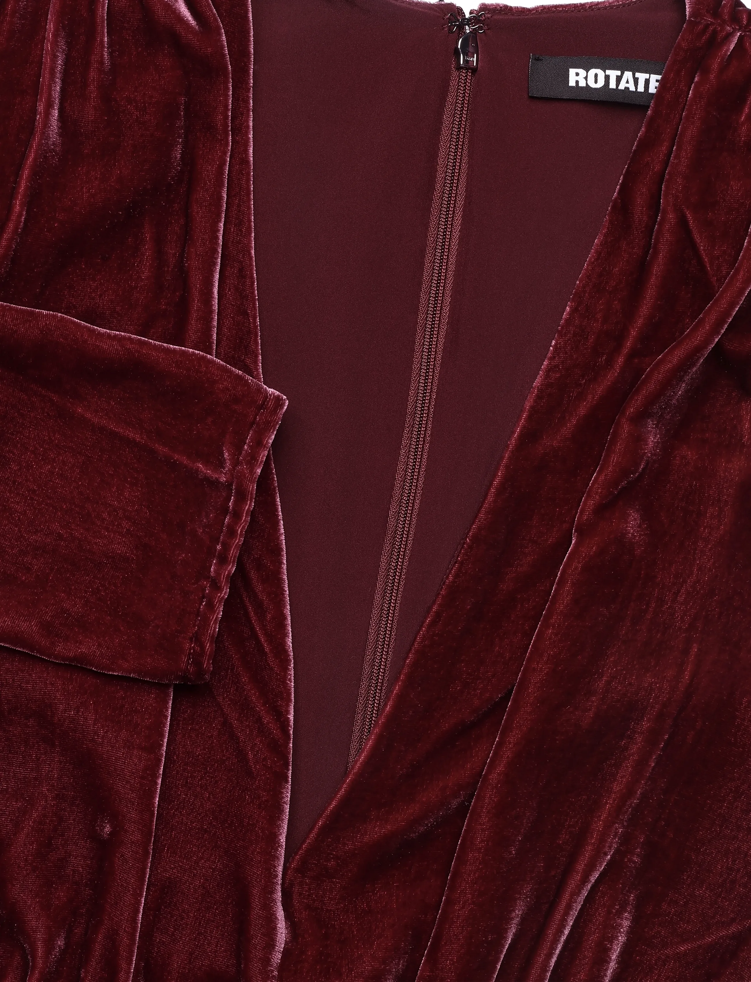 ROTATE - SILK VELVET MINI DRESS - zinfandel - 2