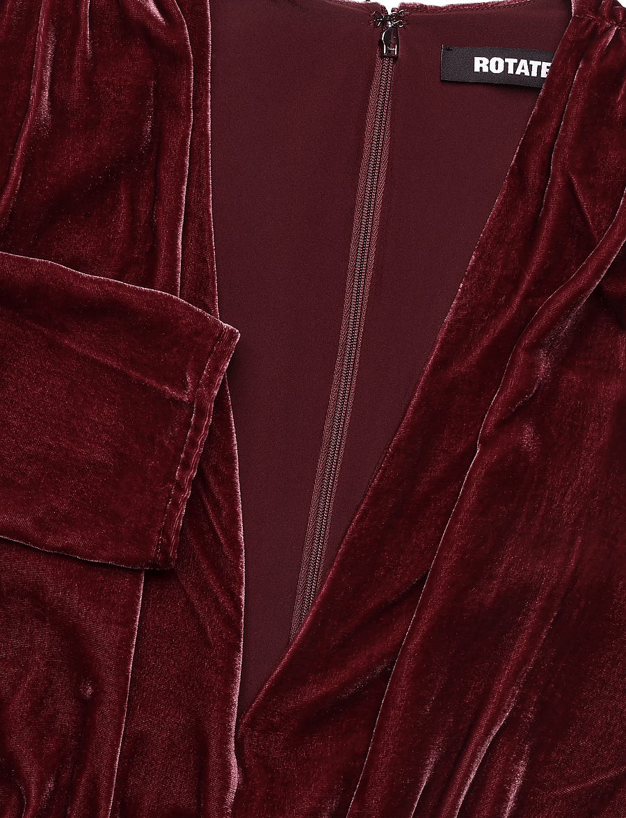 ROTATE - SILK VELVET MINI DRESS - zinfandel - 2