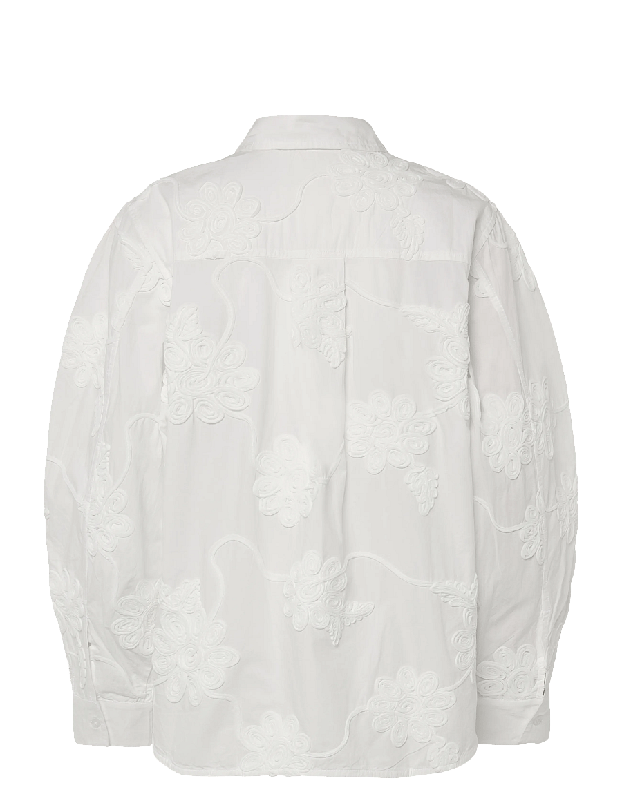 ROTATE - FLOWER OVERSIZED SHIRT - long-sleeved shirts - egret - 2