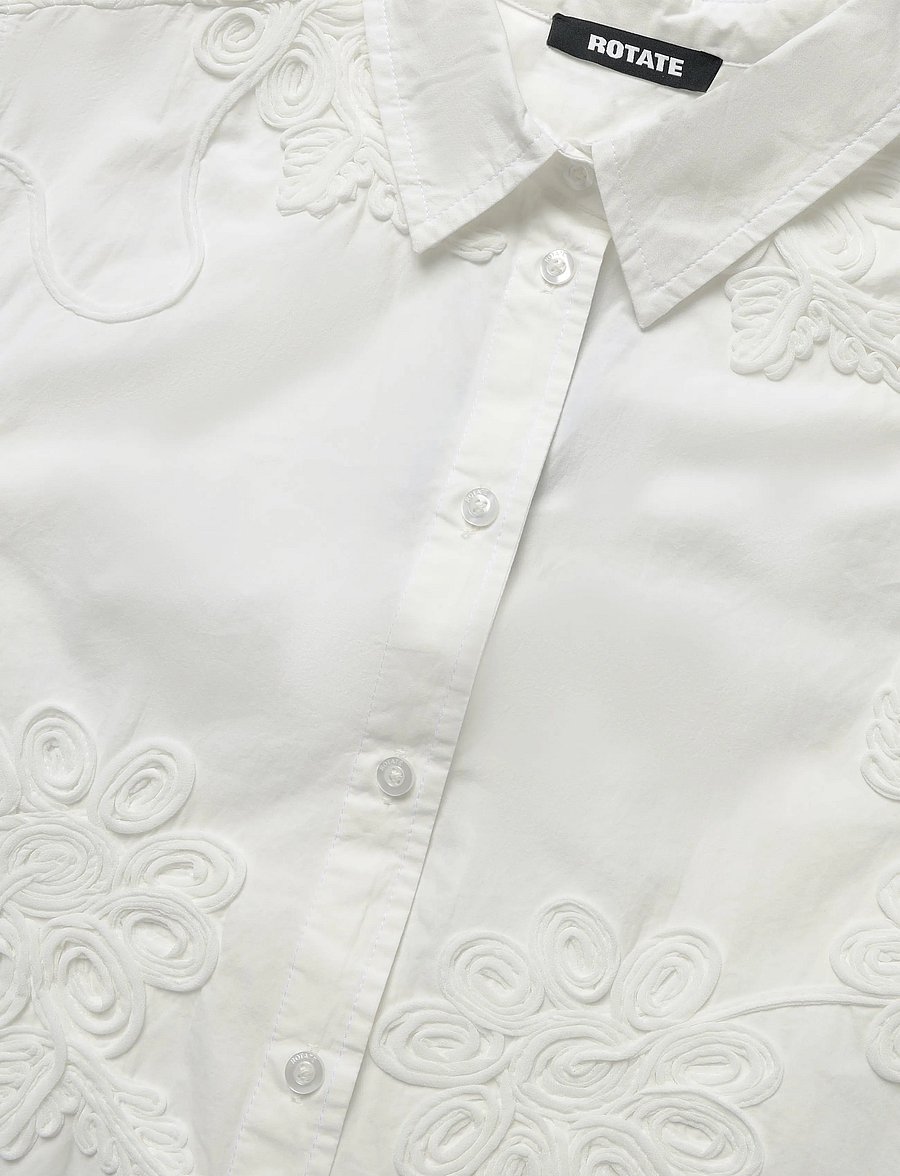 ROTATE - FLOWER OVERSIZED SHIRT - long-sleeved shirts - egret - 5